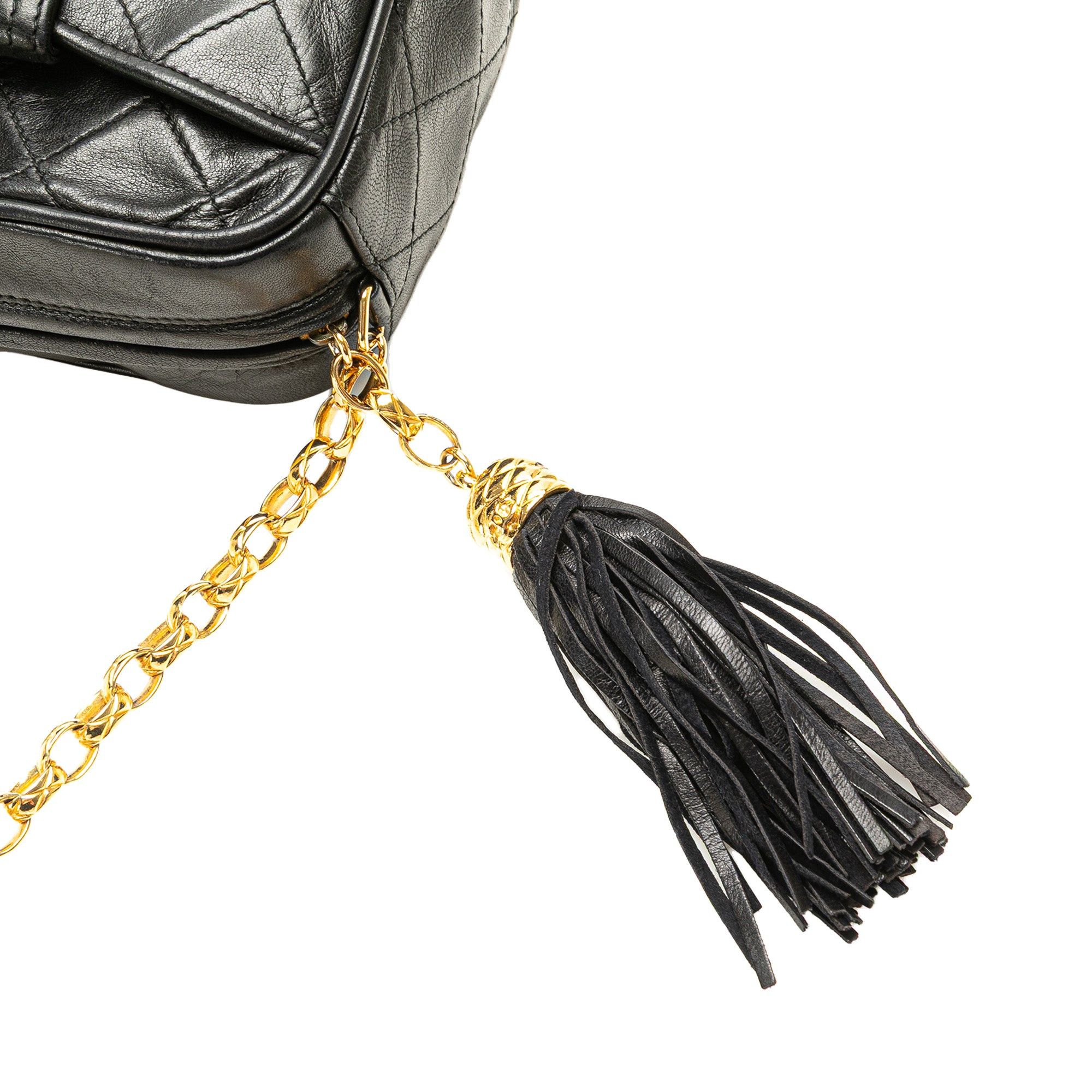 Chanel Chanel CC Quilted Lambskin Tassel Camera Bag Black Size ONE SIZE - 12 Thumbnail