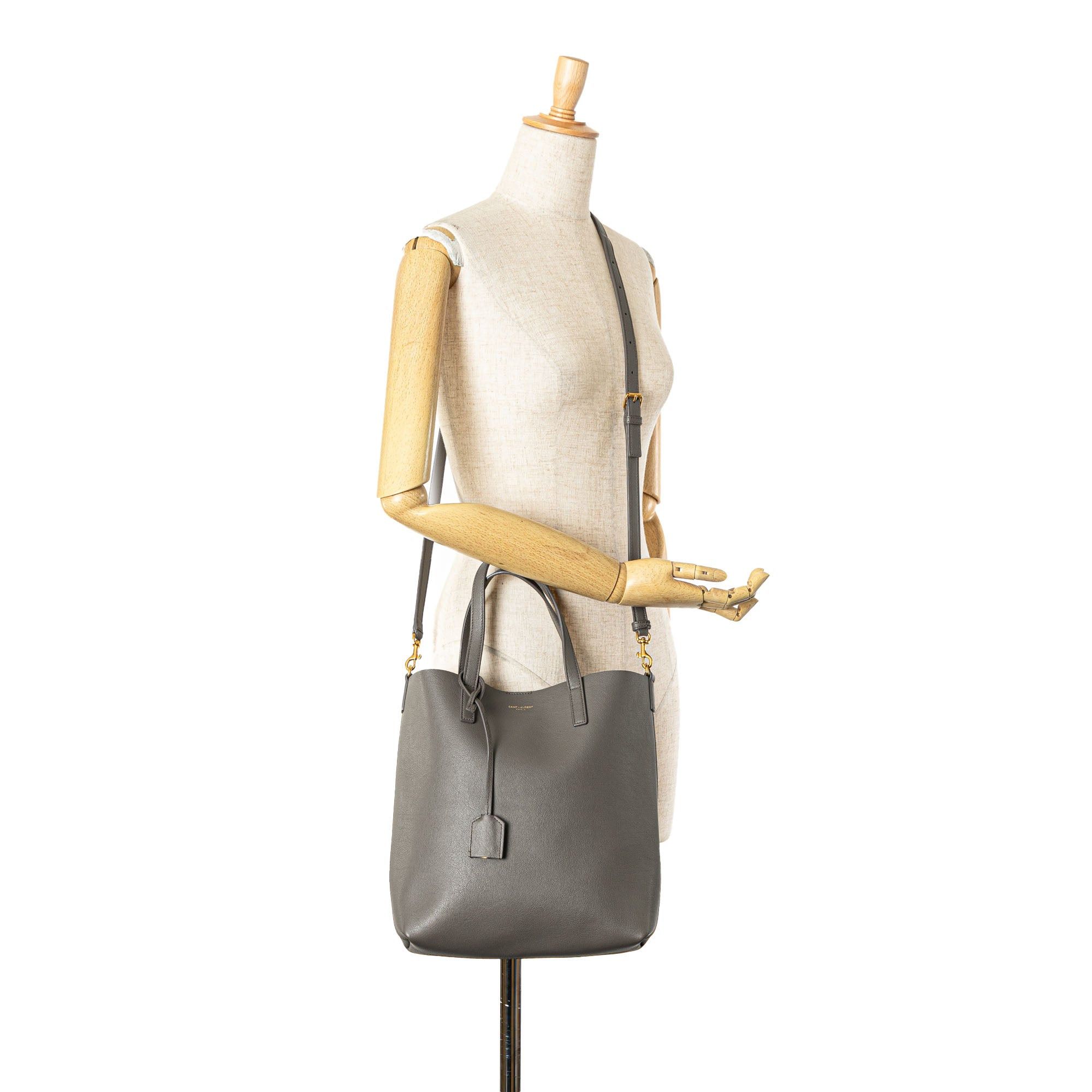 Saint Laurent Paris Saint Laurent Toy Leather North South Shopping Tote Gray Size ONE SIZE - 7 Thumbnail