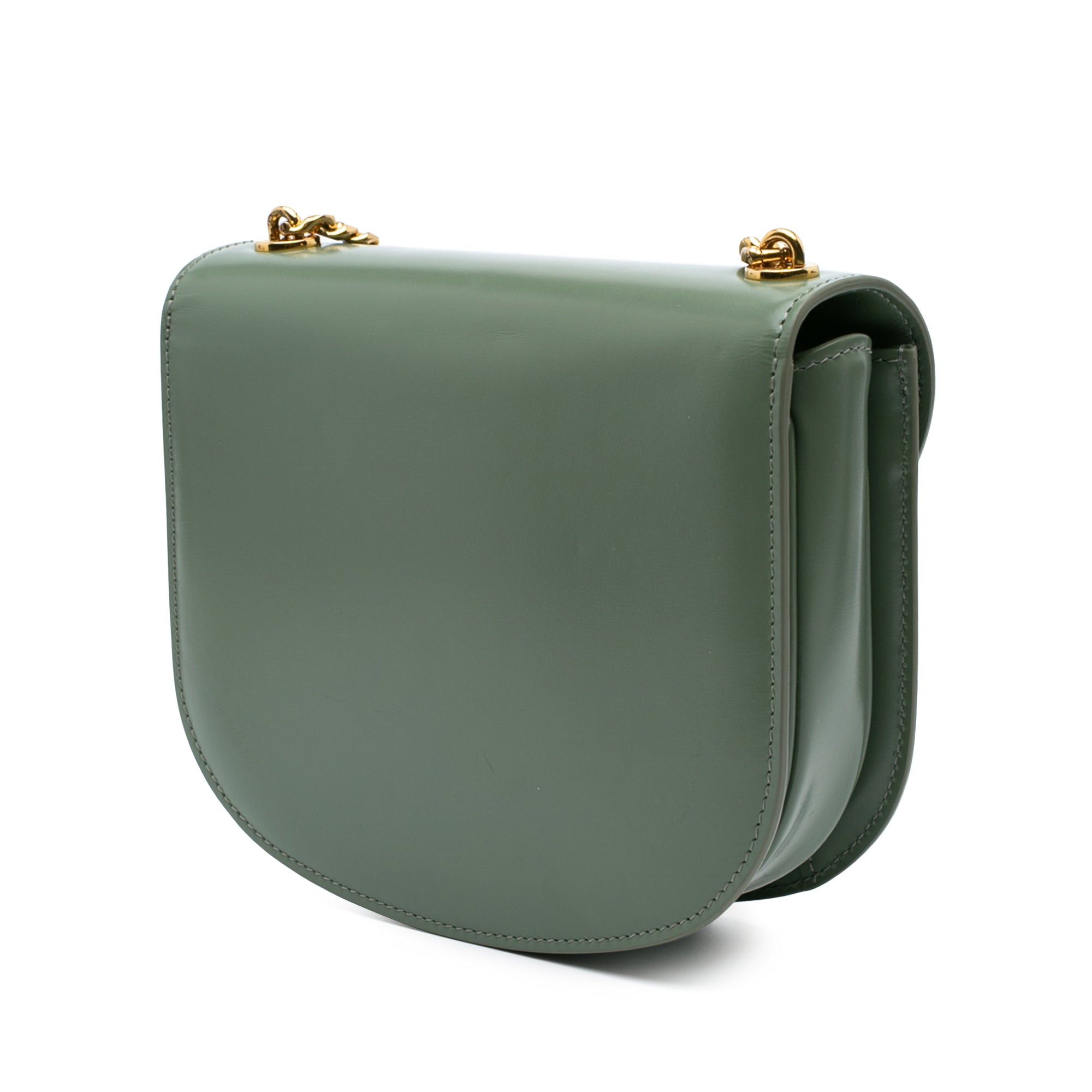Celine Celine Shiny Calfskin Triomphe Besace Clea Chain Crossbody Green Size ONE SIZE - 2 Thumbnail