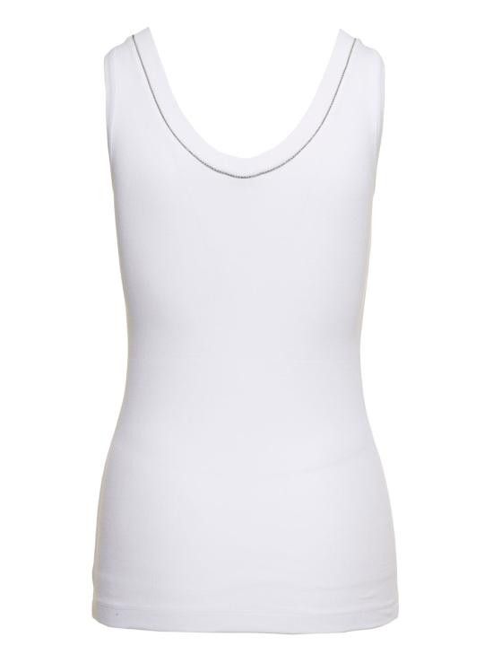 Brunello Cucinelli BRUNELLO CUCINELLI Women Tops M0TC8BJ312C159 White Size L / US 10 / IT 46 - 2 Thumbnail