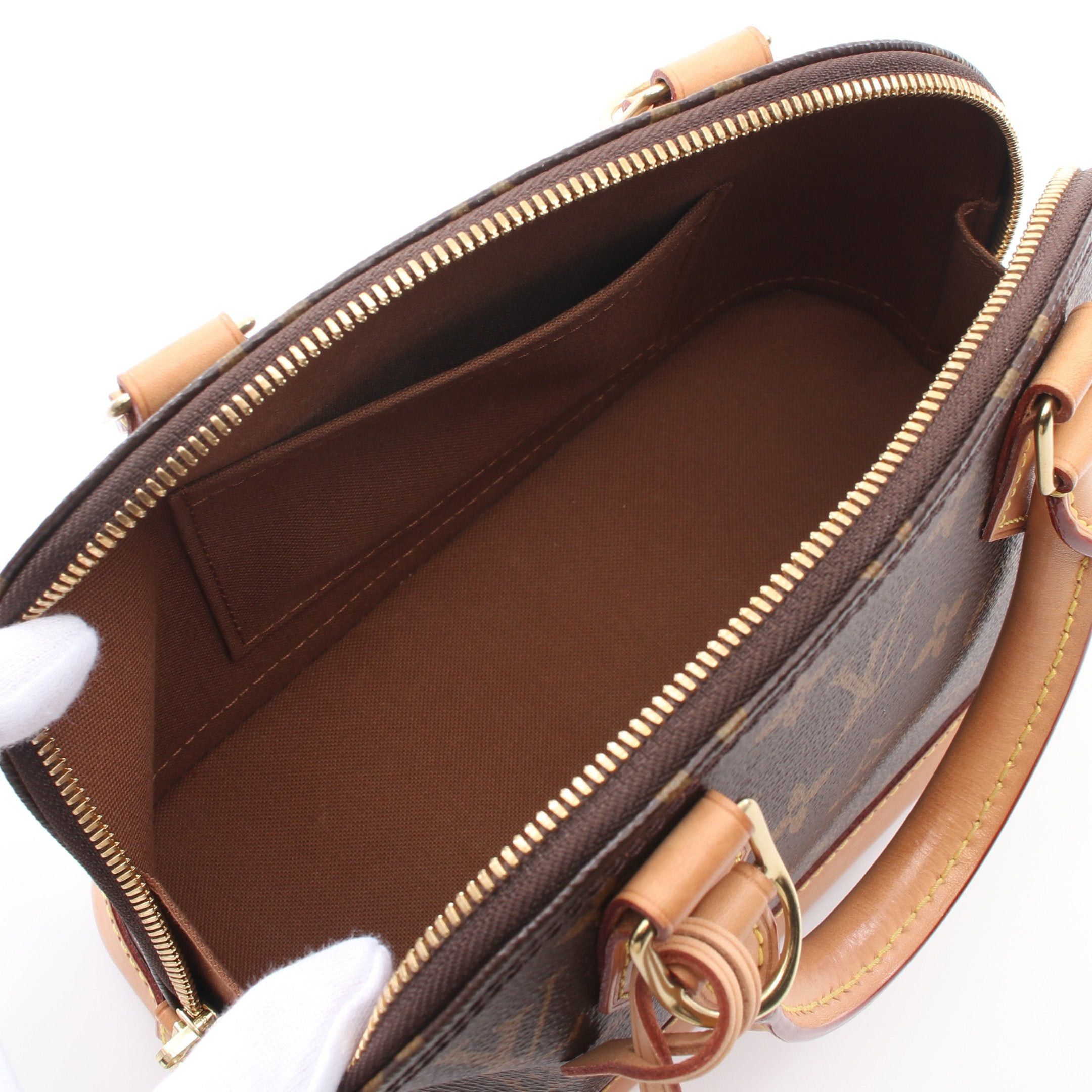 Louis Vuitton Louis Vuitton Alma Bb Monogram Handbag Leather Brown Size ONE SIZE - 3 Thumbnail