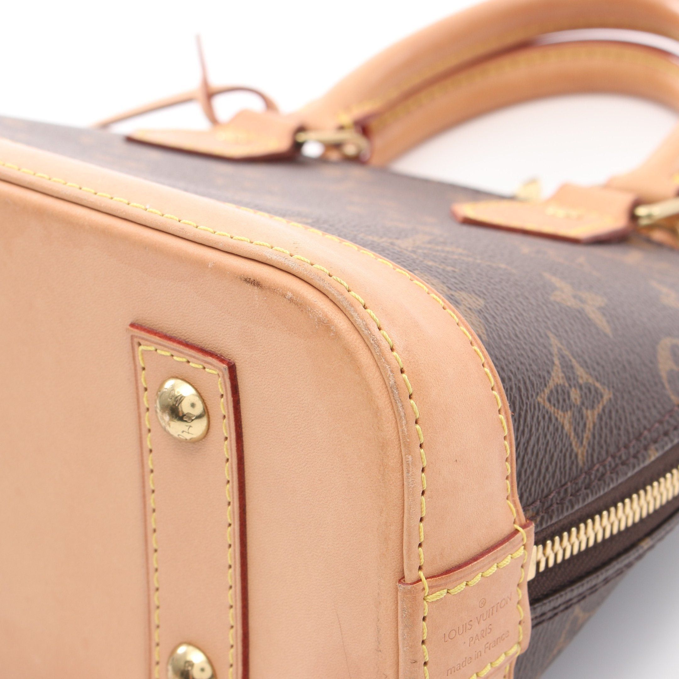 Louis Vuitton Louis Vuitton Alma Bb Monogram Handbag Leather Brown Size ONE SIZE - 6 Thumbnail