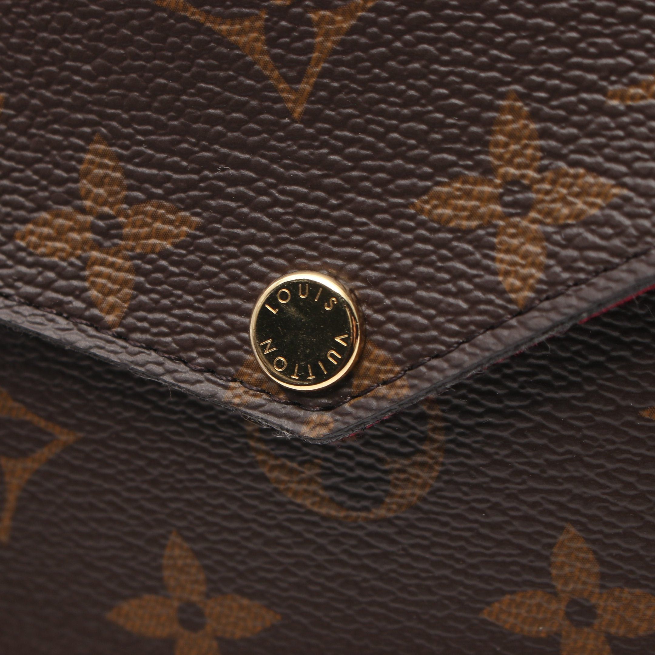 Louis Vuitton Louis Vuitton Pochette Felicie Monogram Fuchsia Chain Wallet Leather Brown Size ONE SIZE - 6 Thumbnail