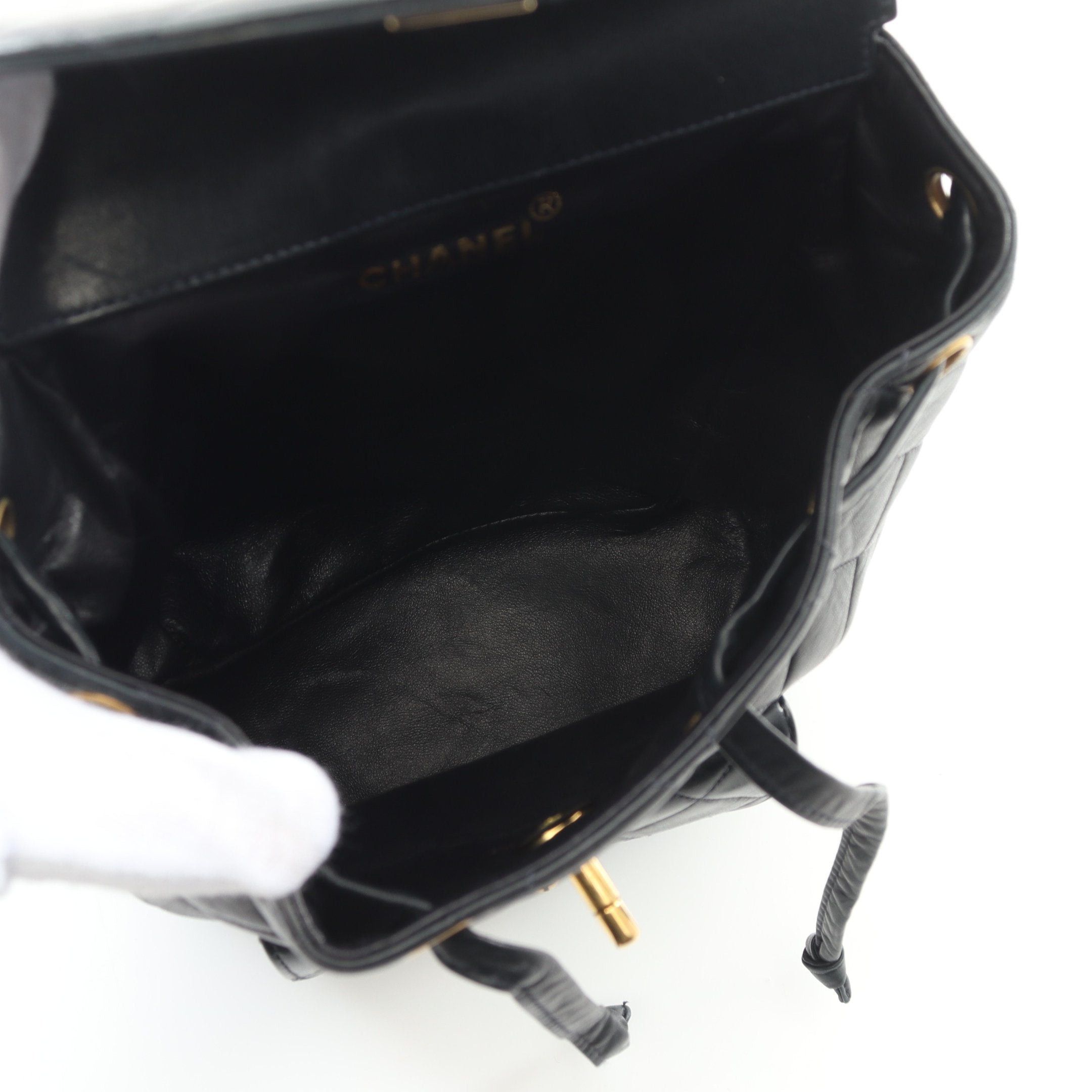 Chanel Chanel Matelasse Backpack Rucksack Lambskin Black Gold Hardware Size ONE SIZE - 3 Thumbnail