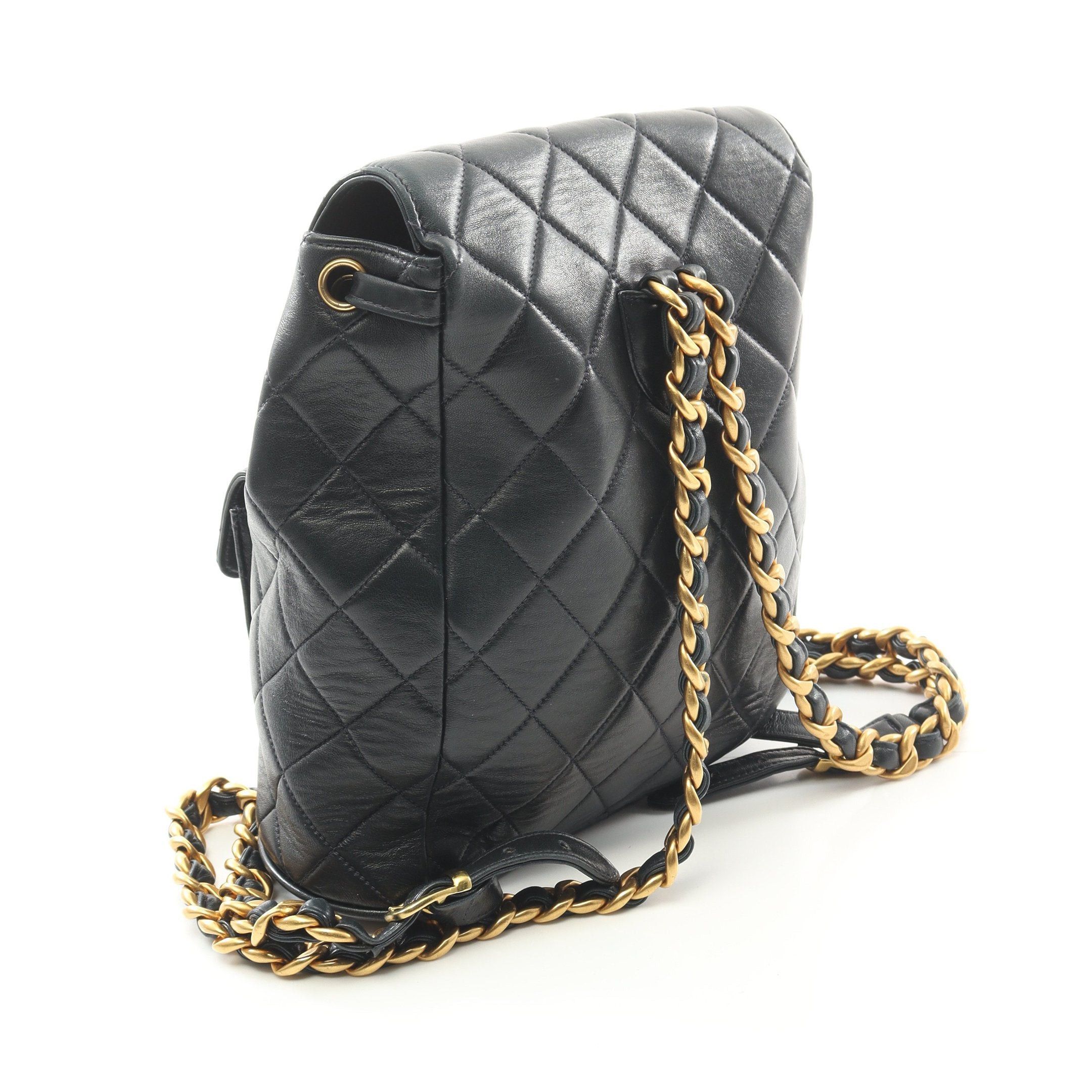 Chanel Chanel Matelasse Backpack Rucksack Lambskin Black Gold Hardware Size ONE SIZE - 2 Thumbnail