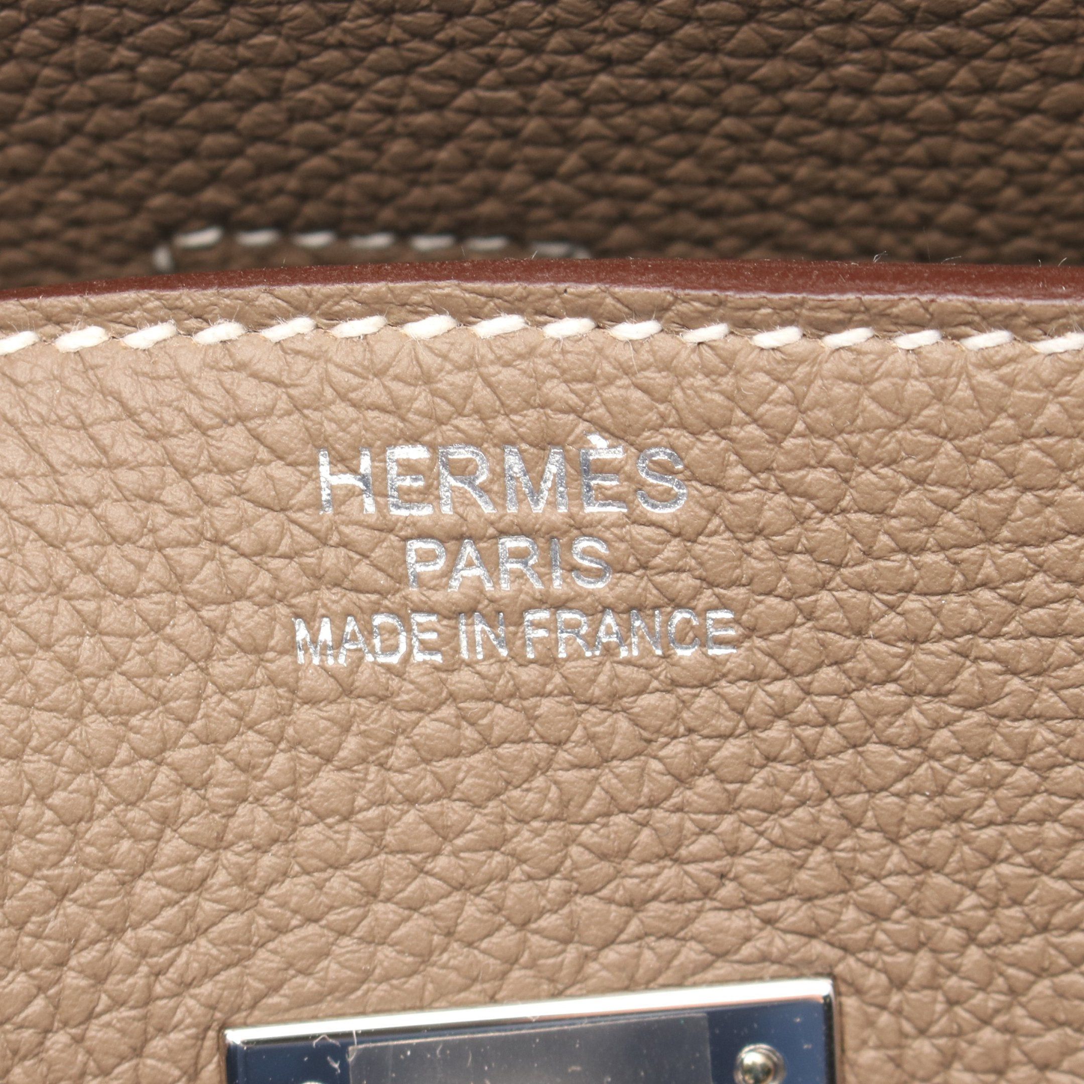 Hermes Hermes Birkin 35 Etoupe Handbag Togo Gray Brown Silver Hardware U Stamp Size ONE SIZE - 4 Thumbnail