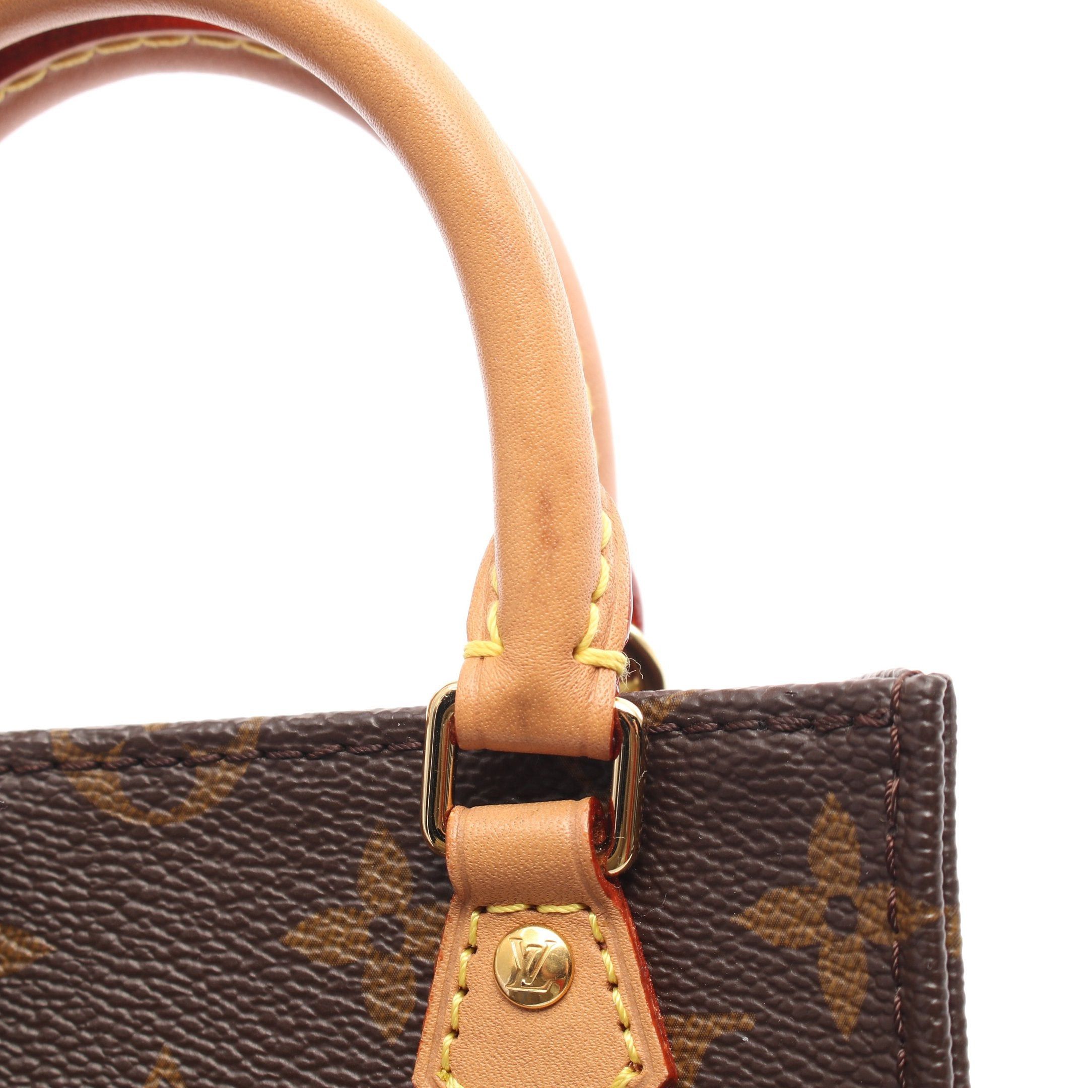 Louis Vuitton Louis Vuitton Petite Sac Plat Monogram Handbag Leather Brown Size ONE SIZE - 8 Thumbnail