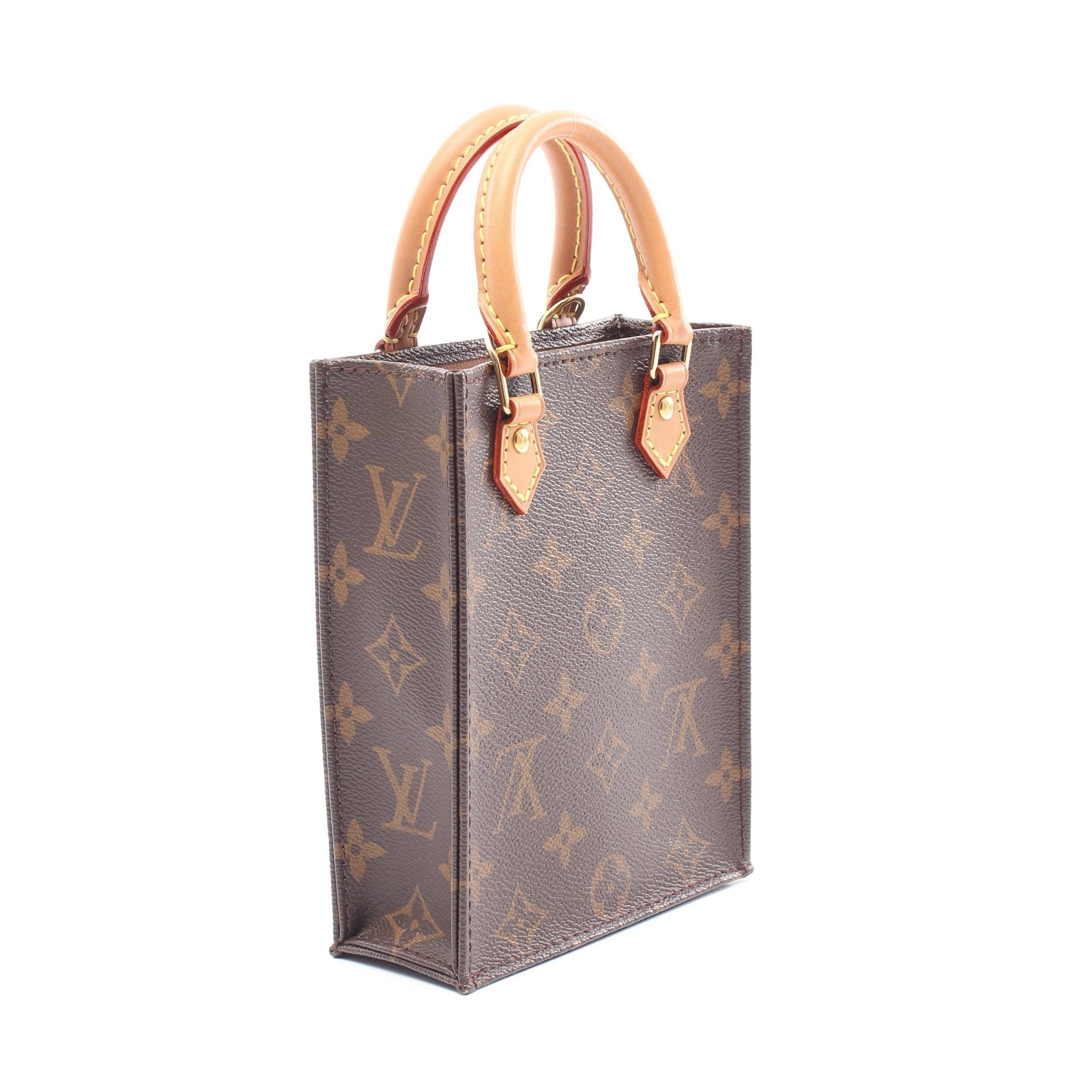 Louis Vuitton Louis Vuitton Petite Sac Plat Monogram Handbag Leather Brown Size ONE SIZE - 2 Thumbnail