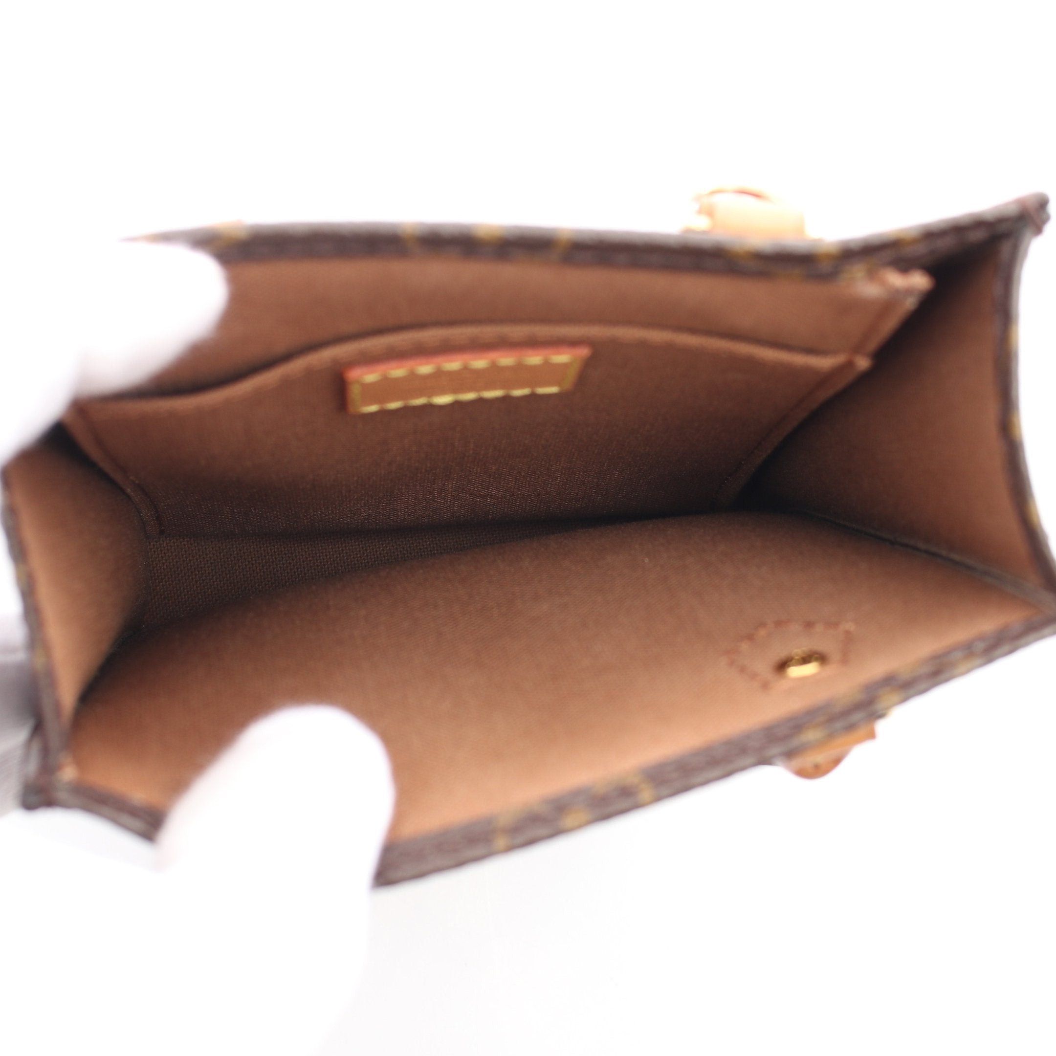 Louis Vuitton Louis Vuitton Petite Sac Plat Monogram Handbag Leather Brown Size ONE SIZE - 3 Thumbnail