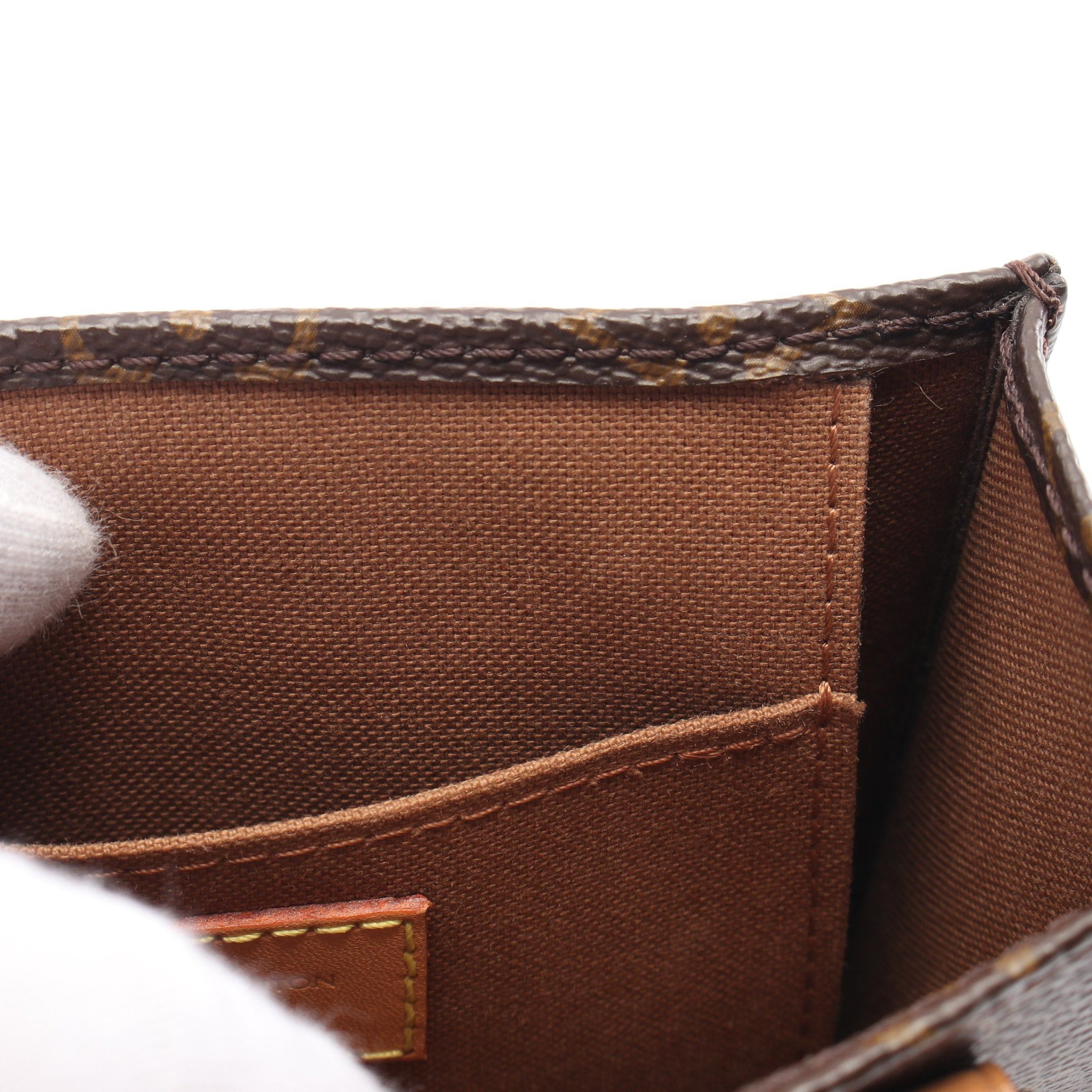 Louis Vuitton Louis Vuitton Petite Sac Plat Monogram Handbag Leather Brown Size ONE SIZE - 6 Thumbnail