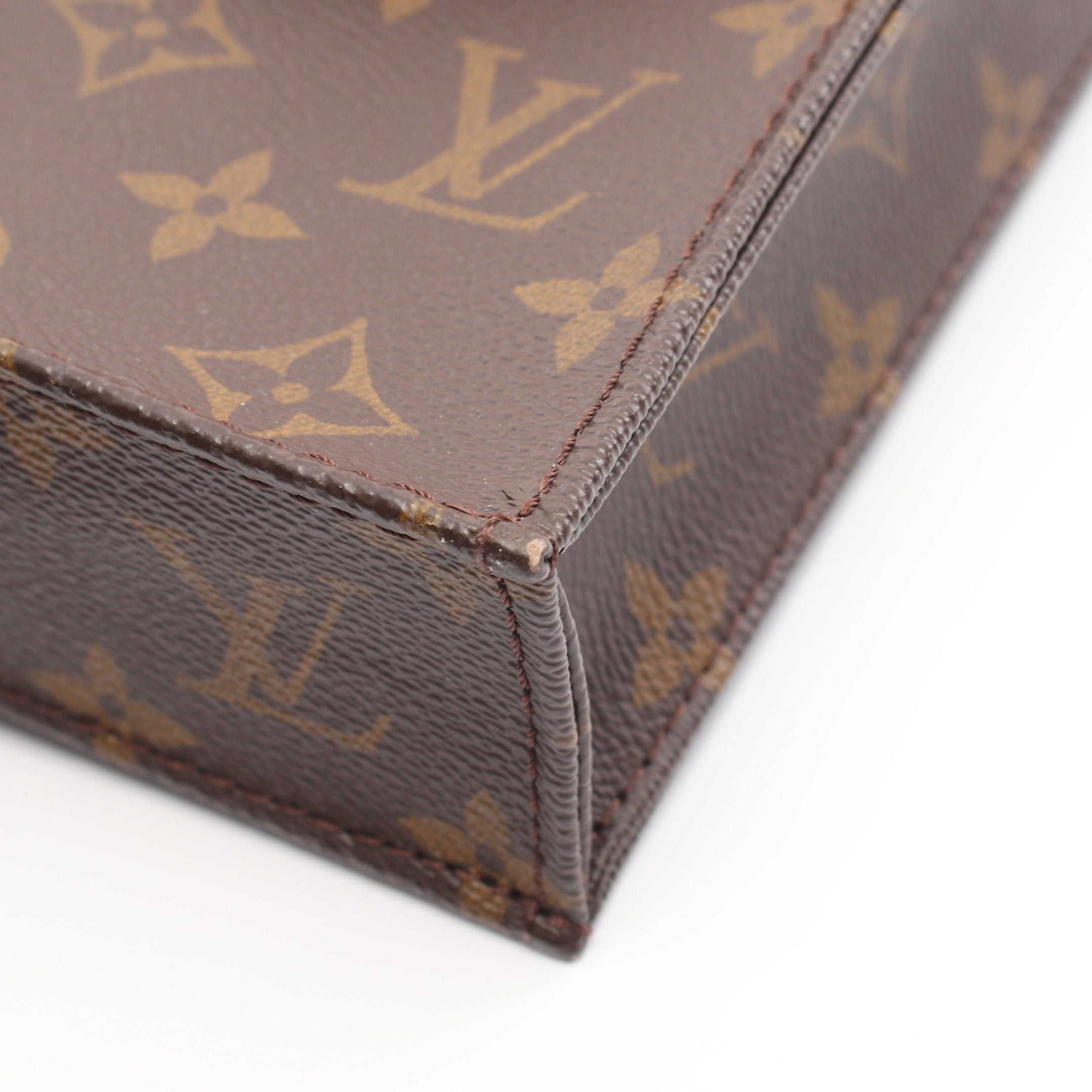 Louis Vuitton Louis Vuitton Petite Sac Plat Monogram Handbag Leather Brown Size ONE SIZE - 7 Thumbnail