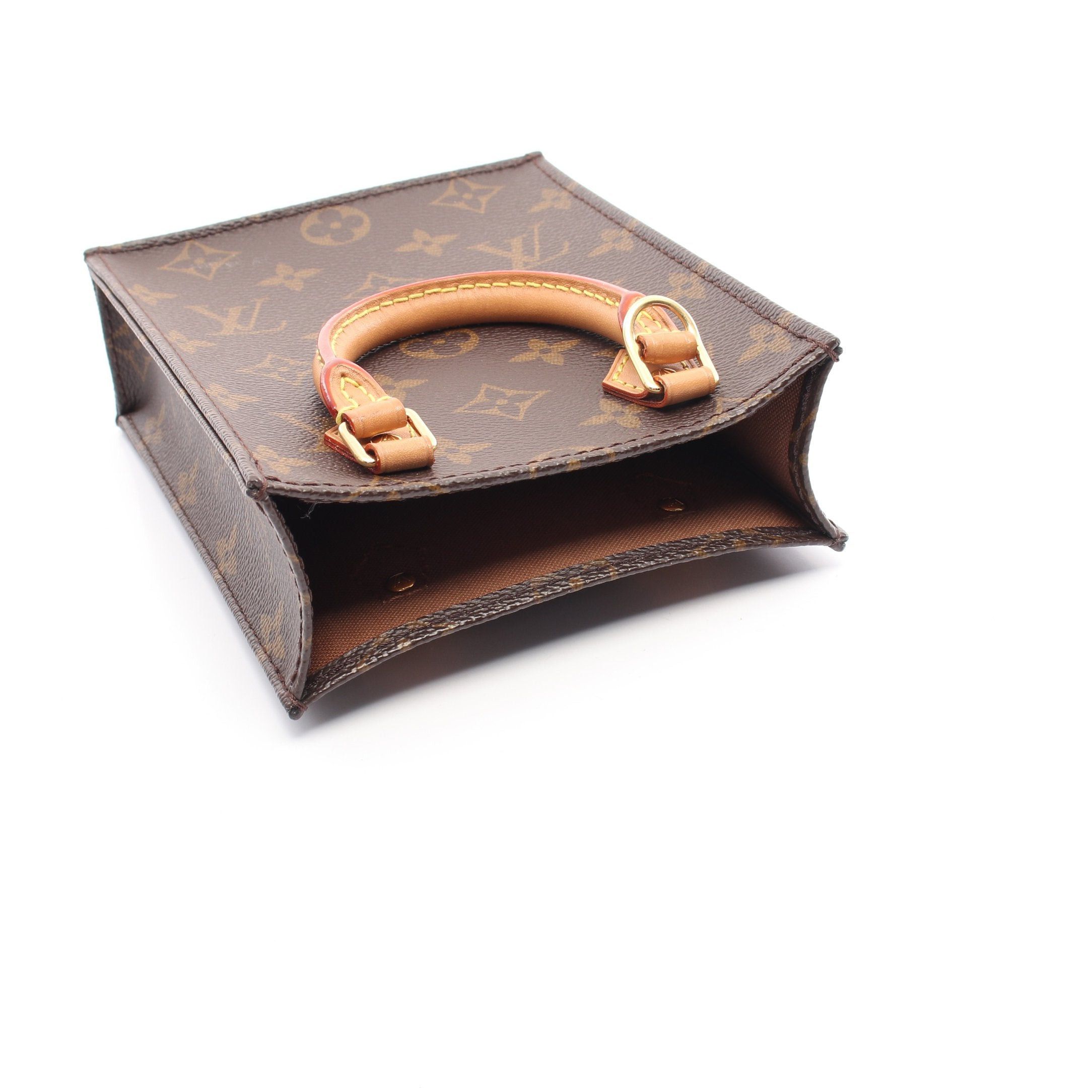 Louis Vuitton Louis Vuitton Petite Sac Plat Monogram Handbag Leather Brown Size ONE SIZE - 10 Thumbnail