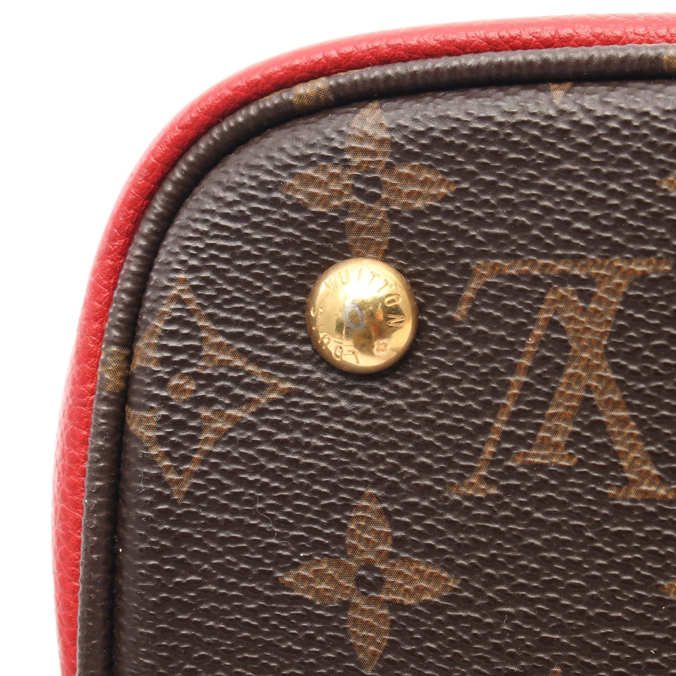 Louis Vuitton Louis Vuitton Flandrin Monogram Cerise Handbag Tote Bag Leather Brown Red Size ONE SIZE - 6 Thumbnail