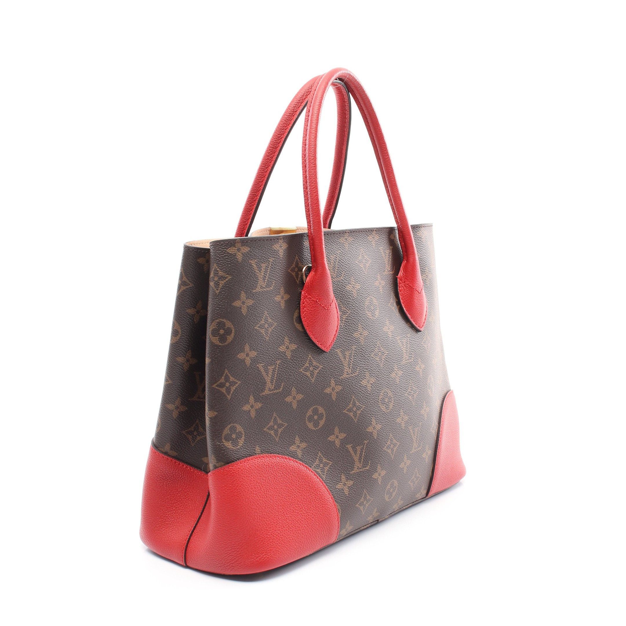 Louis Vuitton Louis Vuitton Flandrin Monogram Cerise Handbag Tote Bag Leather Brown Red Size ONE SIZE - 2 Thumbnail