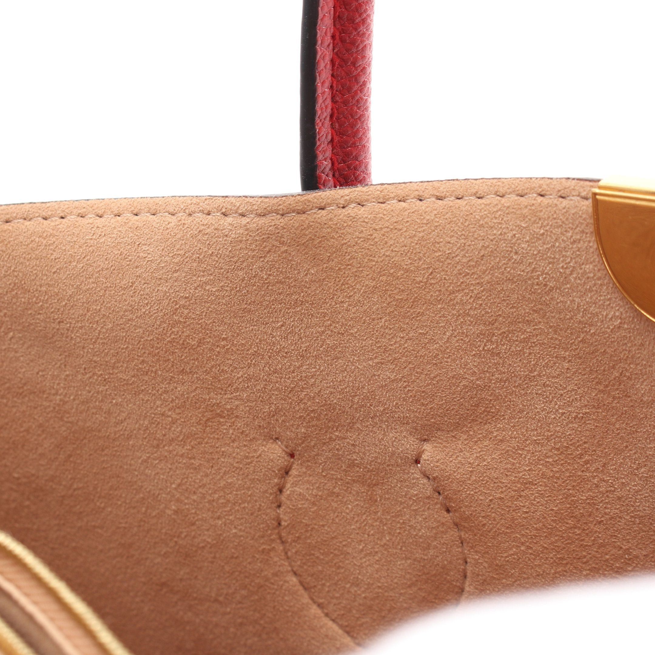 Louis Vuitton Louis Vuitton Flandrin Monogram Cerise Handbag Tote Bag Leather Brown Red Size ONE SIZE - 10 Thumbnail