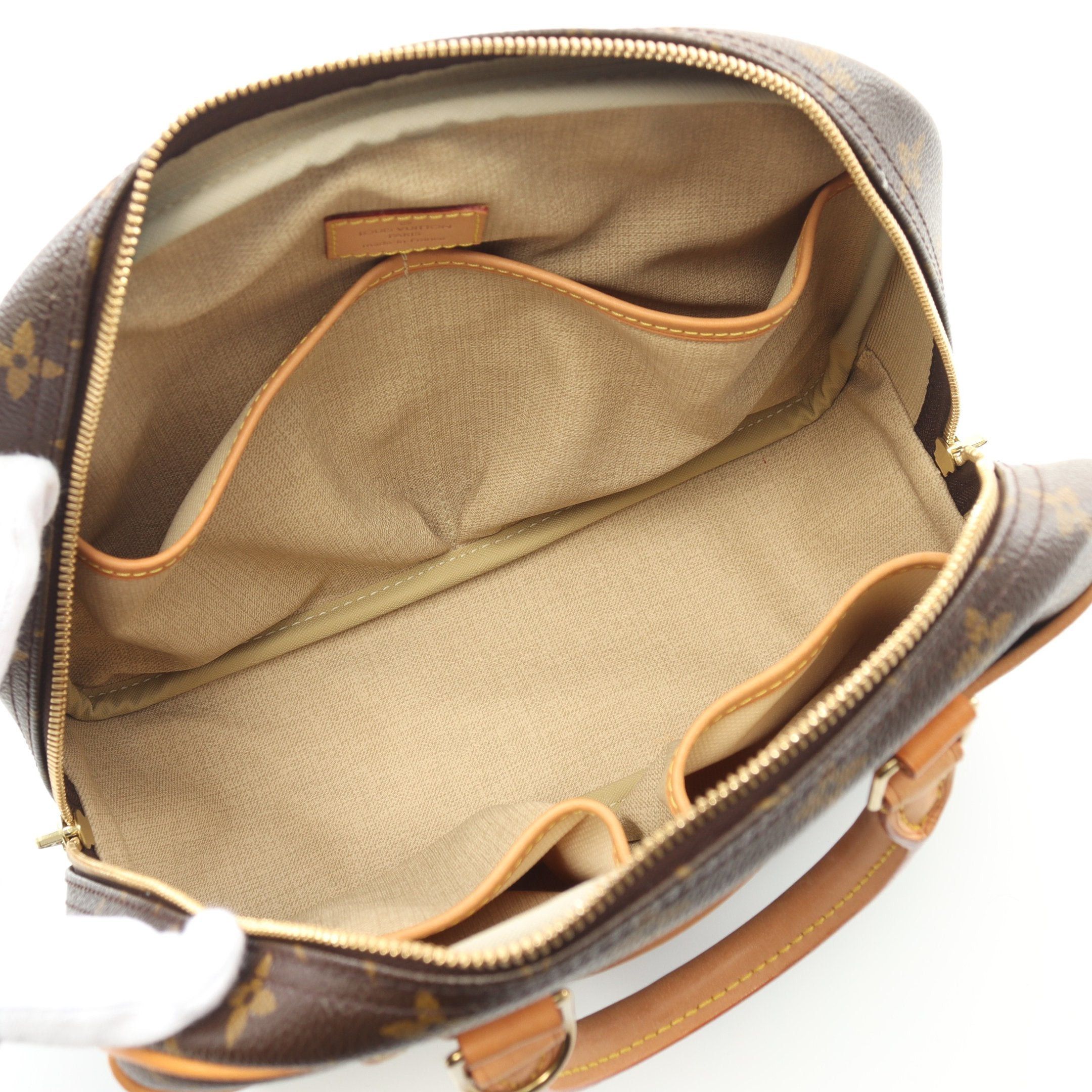 Louis Vuitton Louis Vuitton Trouville Monogram Handbag Leather Brown Size ONE SIZE - 3 Thumbnail
