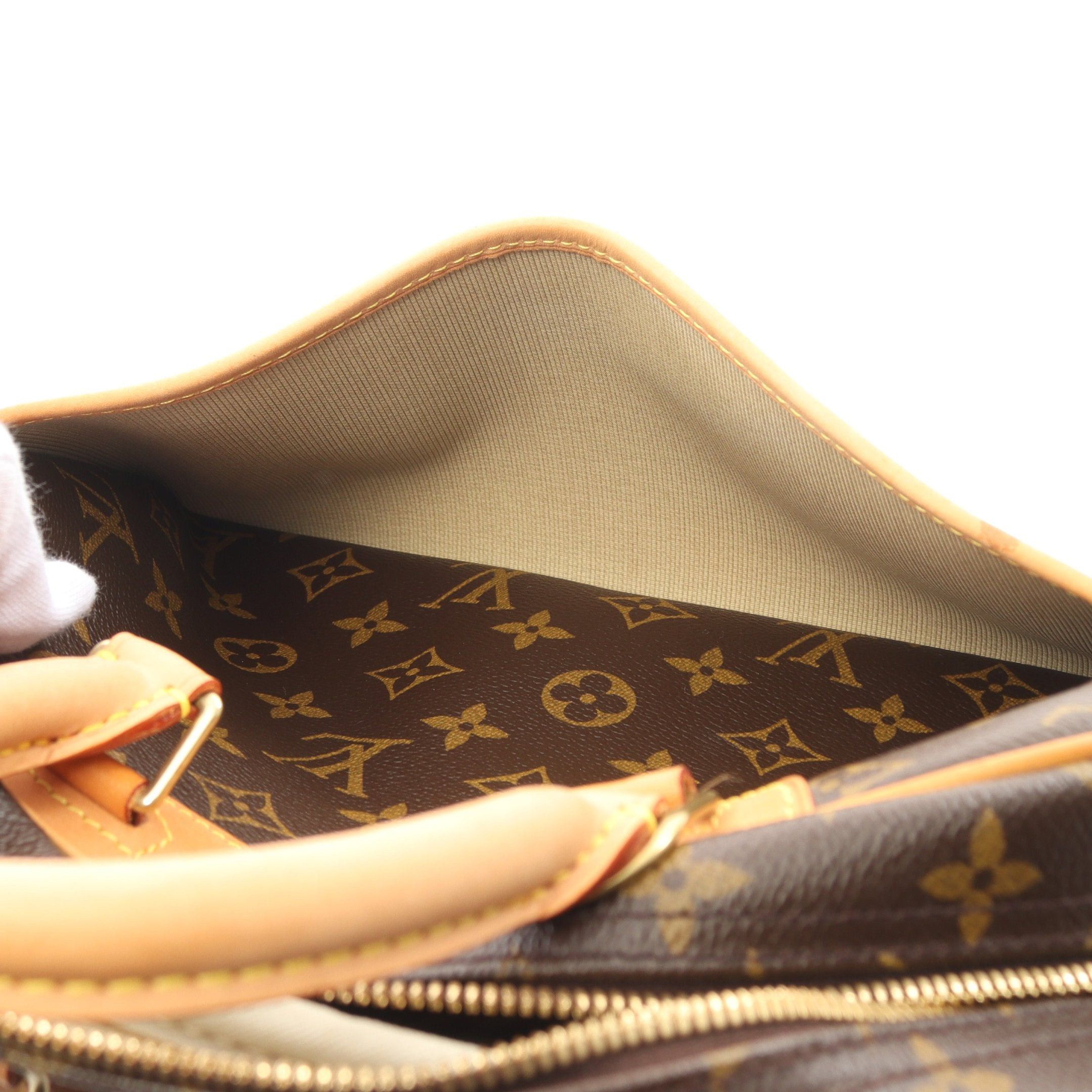 Louis Vuitton Louis Vuitton Trouville Monogram Handbag Leather Brown Size ONE SIZE - 6 Thumbnail
