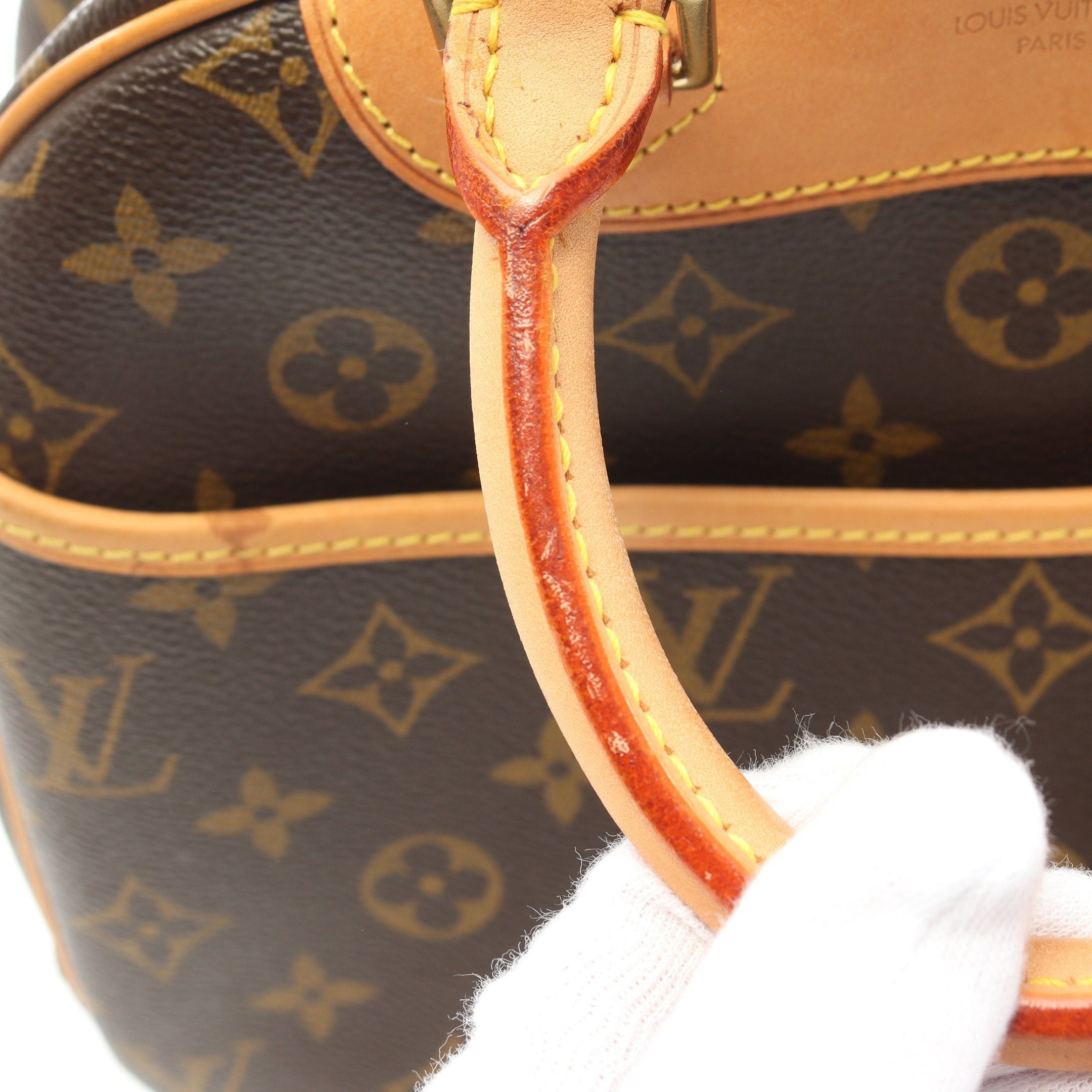 Louis Vuitton Louis Vuitton Trouville Monogram Handbag Leather Brown Size ONE SIZE - 9 Thumbnail