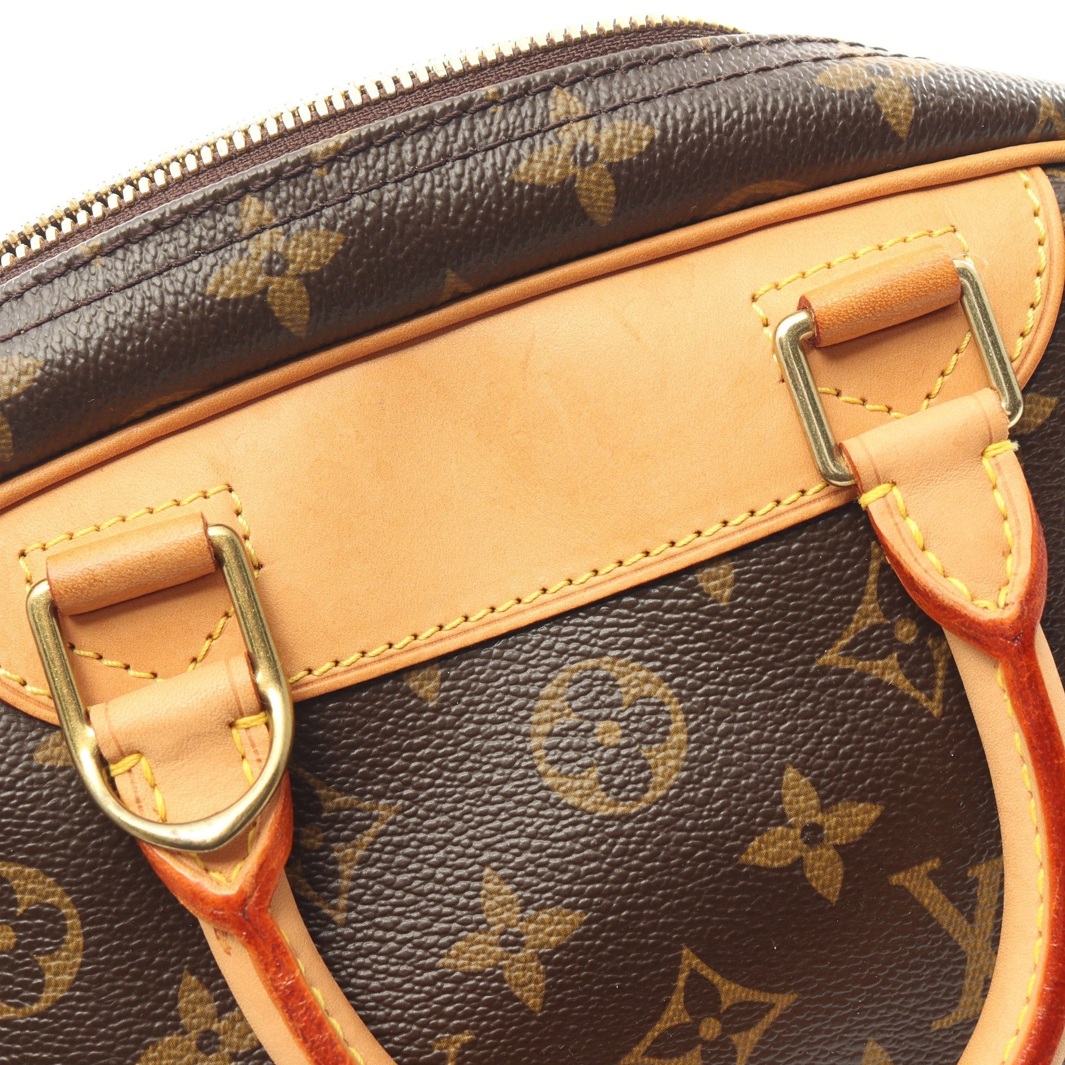 Louis Vuitton Louis Vuitton Trouville Monogram Handbag Leather Brown Size ONE SIZE - 11 Thumbnail