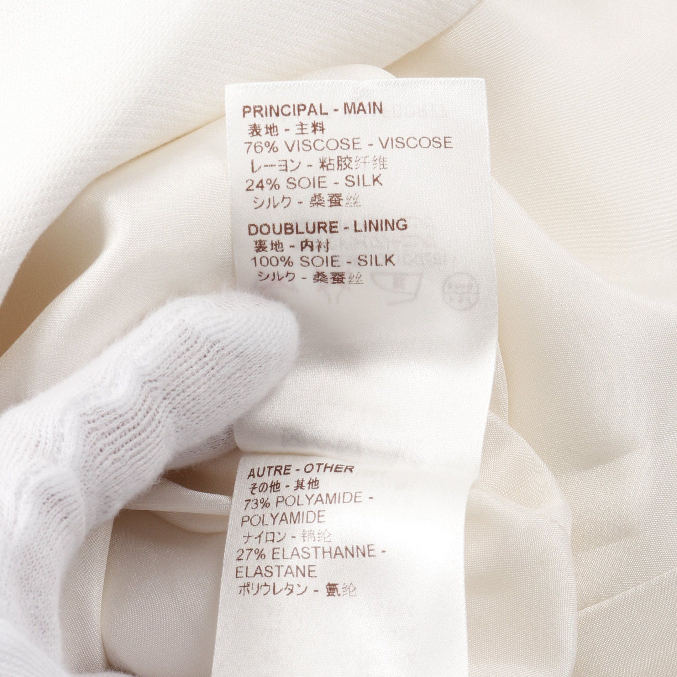 Louis Vuitton Louis Vuitton One Piece No Sleeve Frill Rayon Silk White Size ONE SIZE - 4 Thumbnail