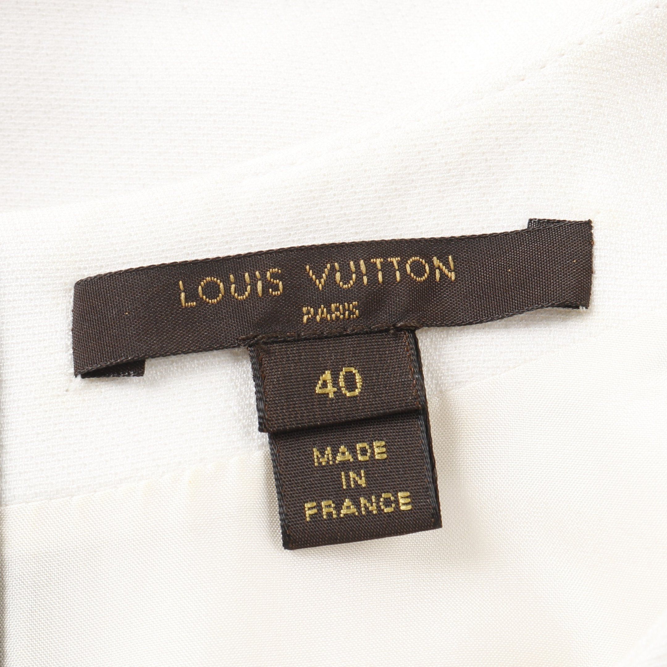 Louis Vuitton Louis Vuitton One Piece No Sleeve Frill Rayon Silk White Size ONE SIZE - 3 Thumbnail