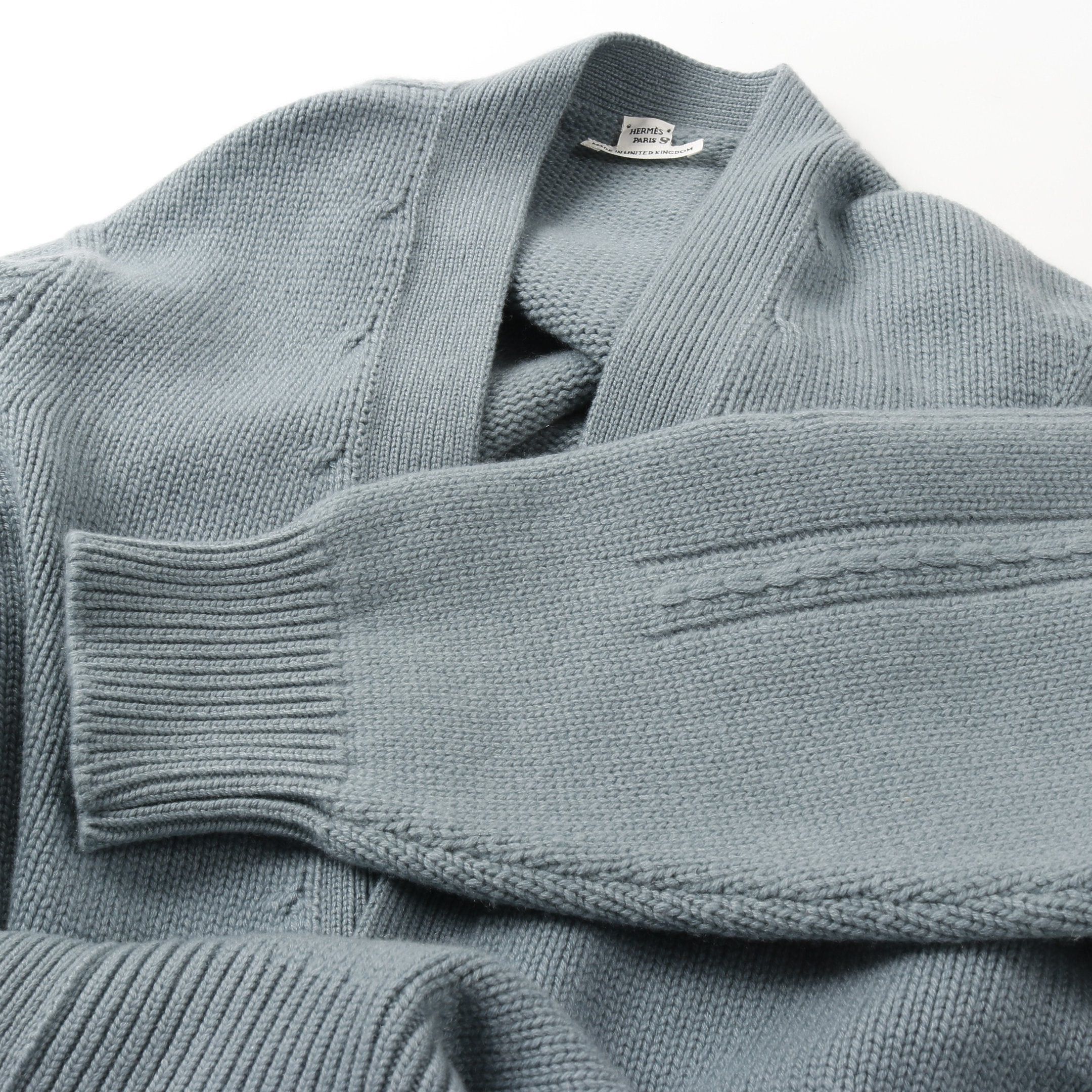 Hermes Hermes 1B Cardigan Cashmere Blue Gray Size ONE SIZE - 9 Thumbnail