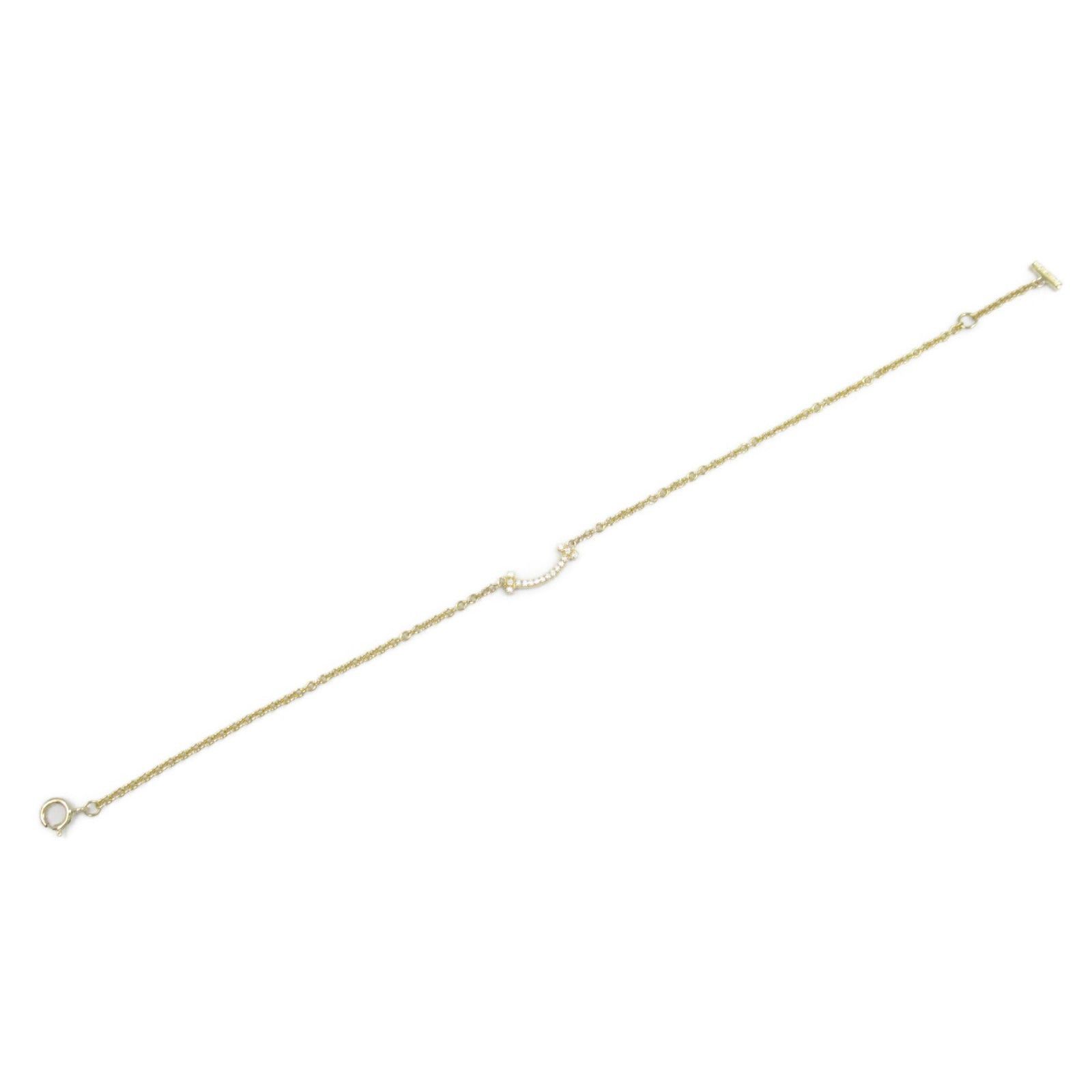 Tiffany & Co. Tiffany Co T Smile Mini Bracelet Diamond K18 (Yellow Gold) Clear Size ONE SIZE - 3 Thumbnail