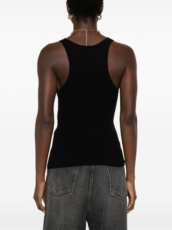 Alanui ALANUI Women Tops LWHT005R25KNI001 1000 BLACK Size M / US 6-8 / IT 42-44 - 4 Thumbnail