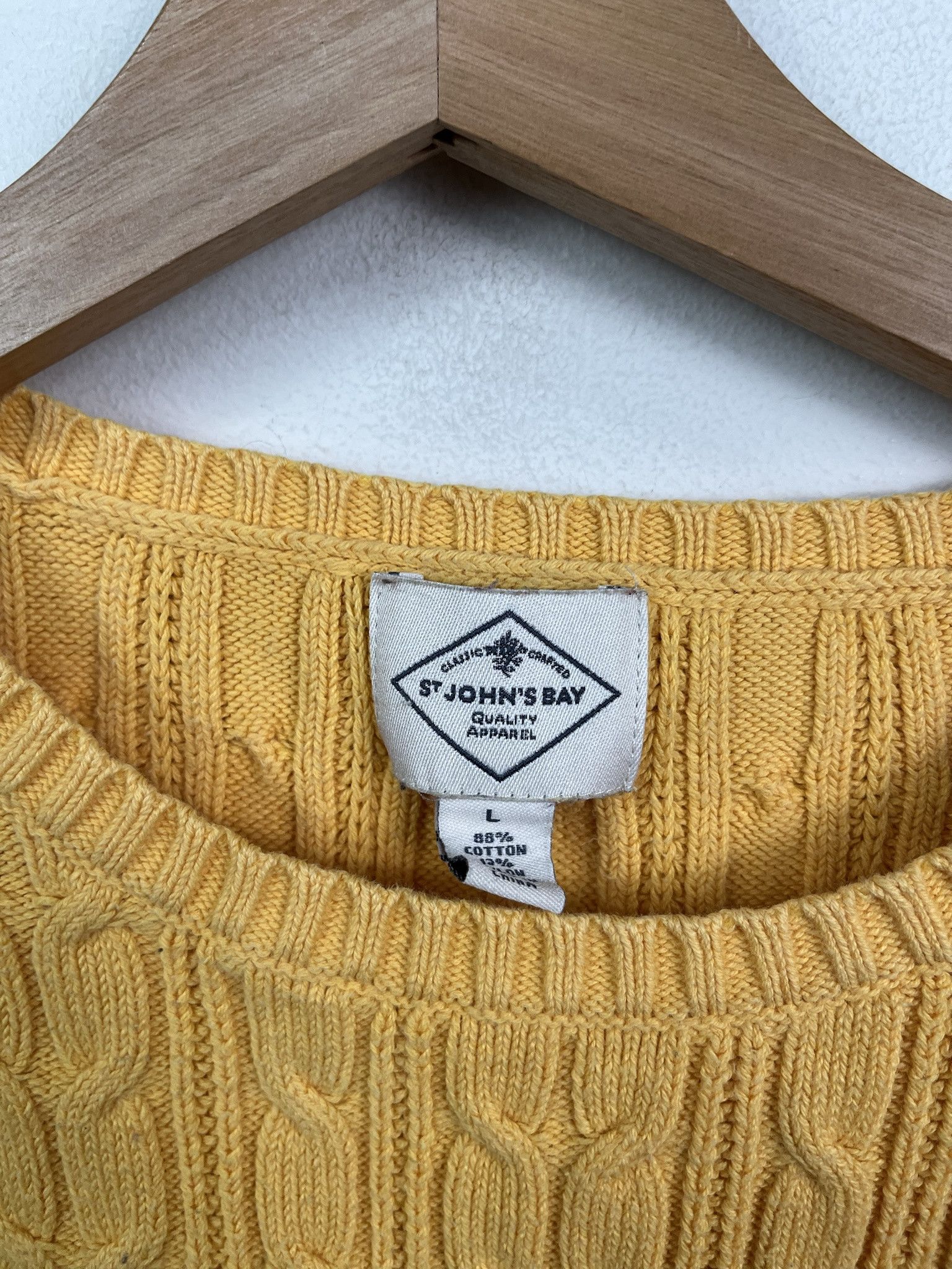 Other Vintage Yellow Cableknit Sweater Yellow Rope Knit Sweater Size S Size US S / EU 44-46 / 1 - 2 Thumbnail