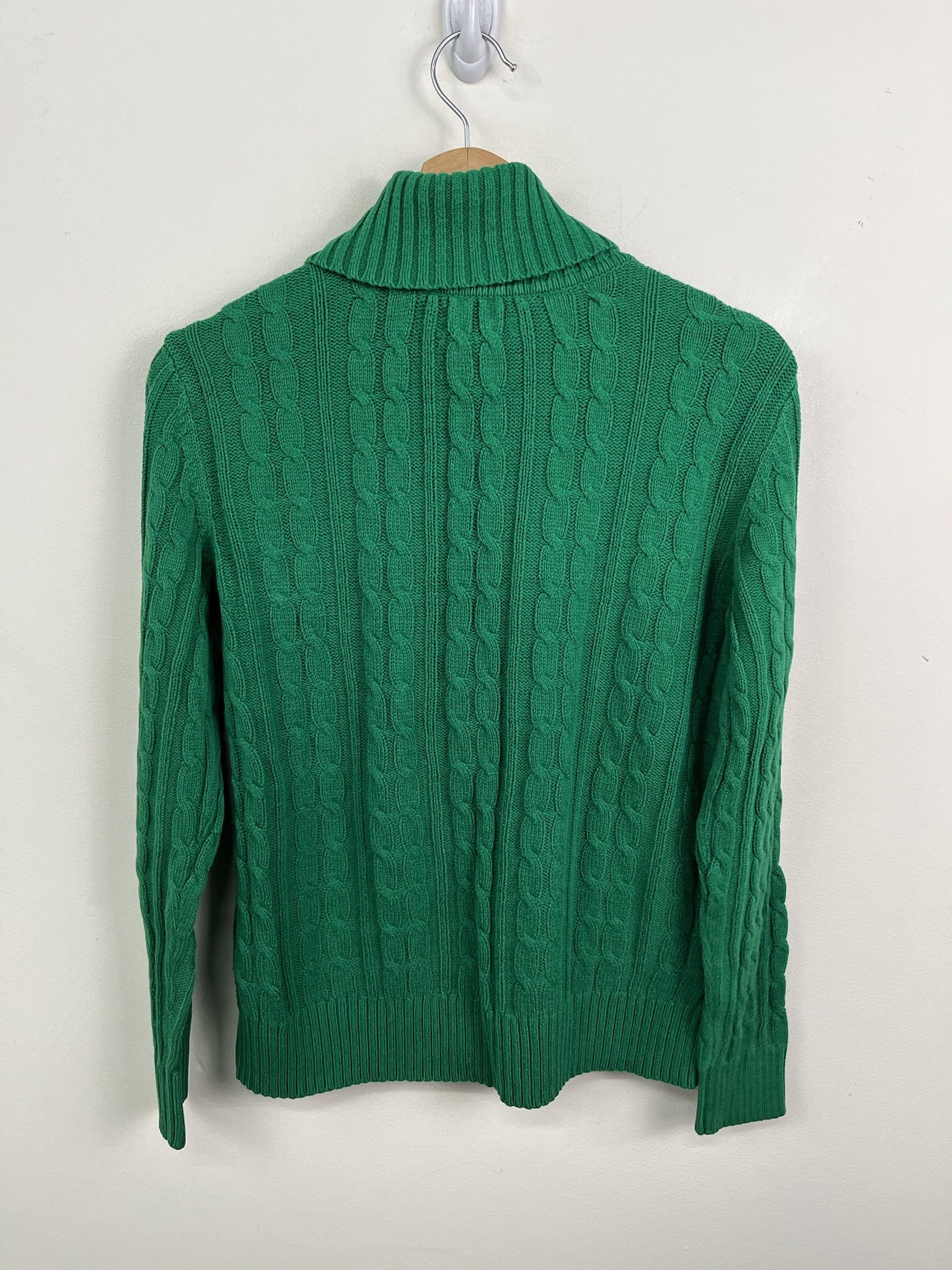 Other Vintage Green Cableknit Turtleneck Knit Sweater Size S Size US S / EU 44-46 / 1 - 3 Thumbnail