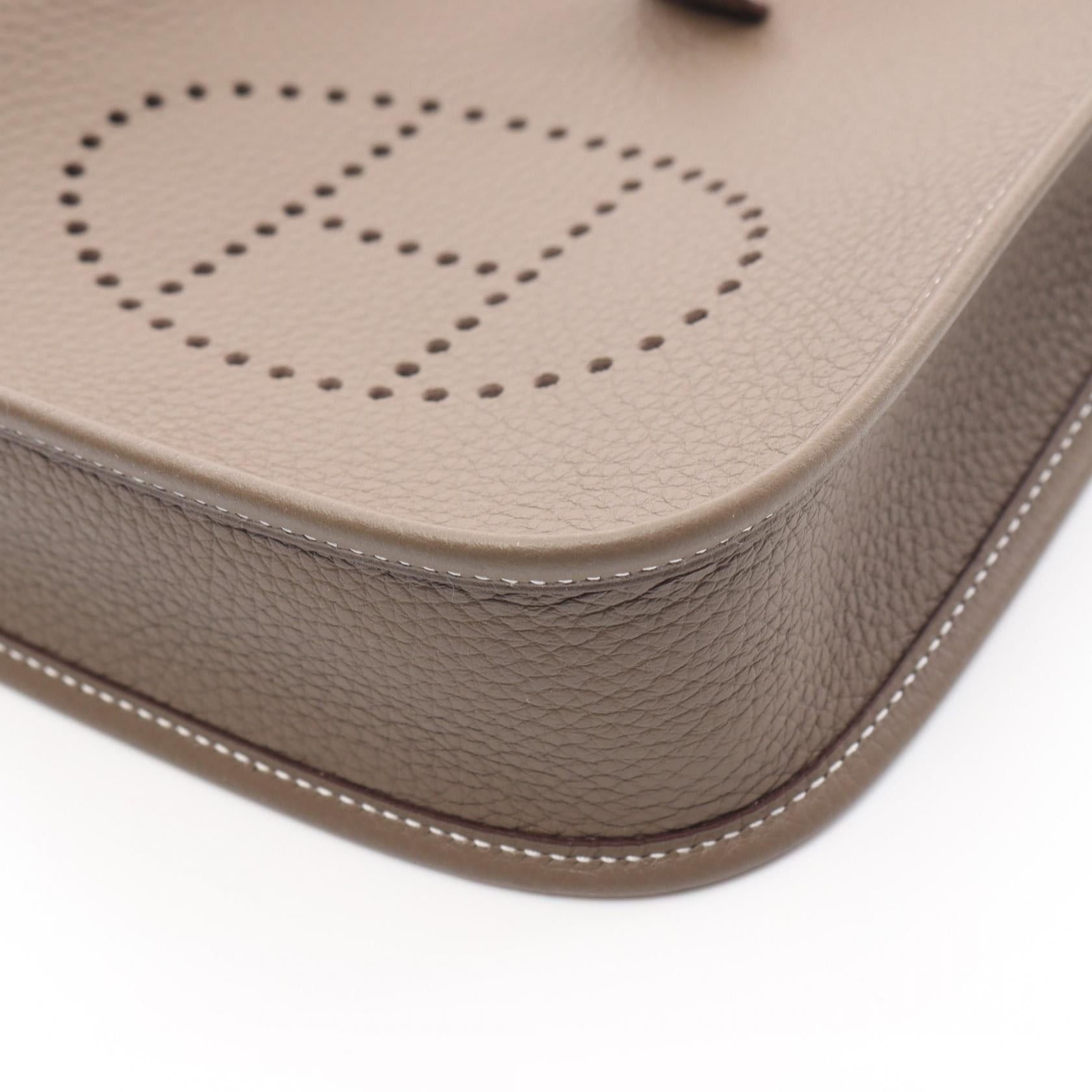 Hermes Hermes Evelyn Tpm Shoulder Bag Clemence Leather Gray Brown Silver Hardware K Stamp Size ONE SIZE - 6 Thumbnail