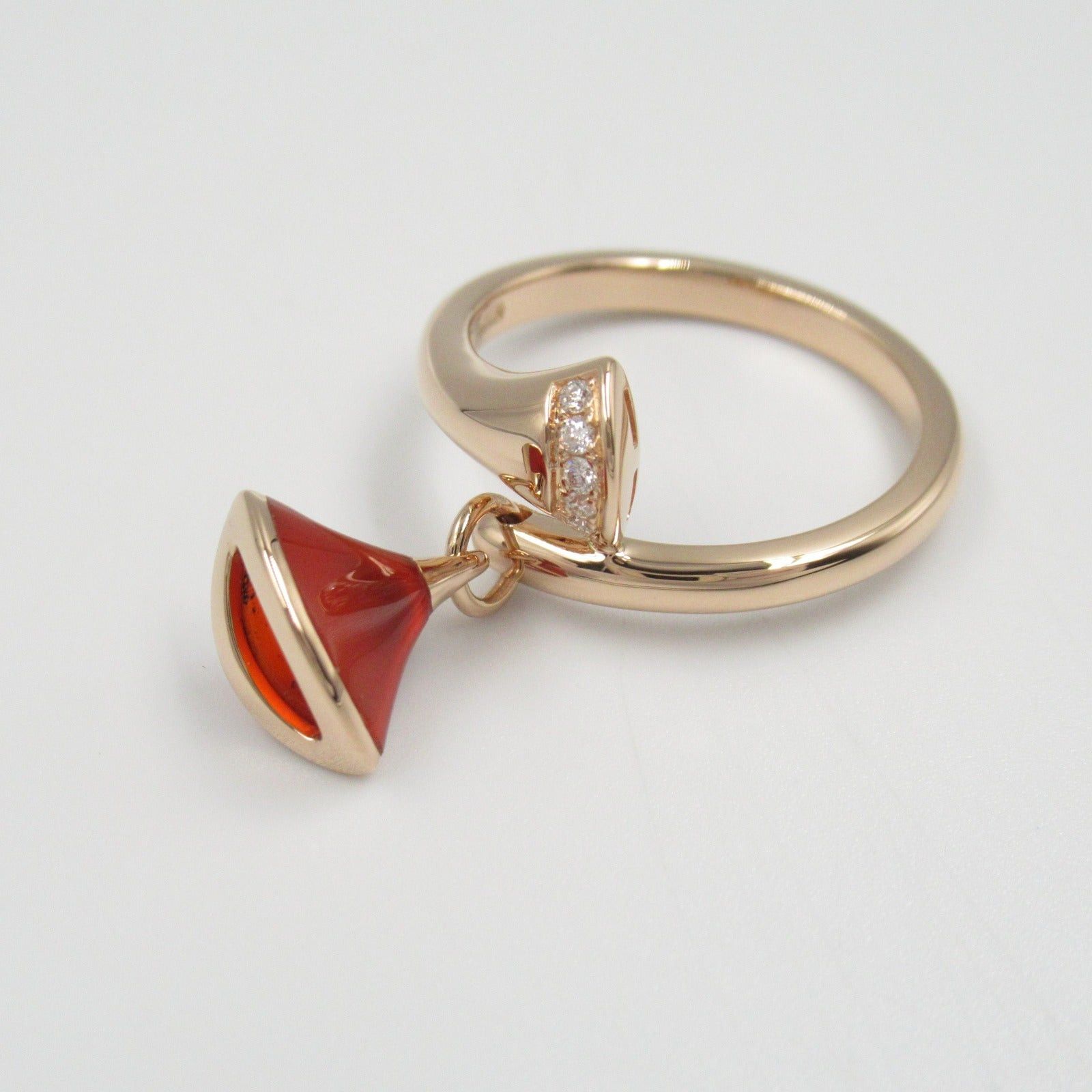 Bvlgari Bvlgari Diva Dream Ring Carnelian Diamond K18Pg (Pink Gold) Red Clear Size ONE SIZE - 6 Thumbnail