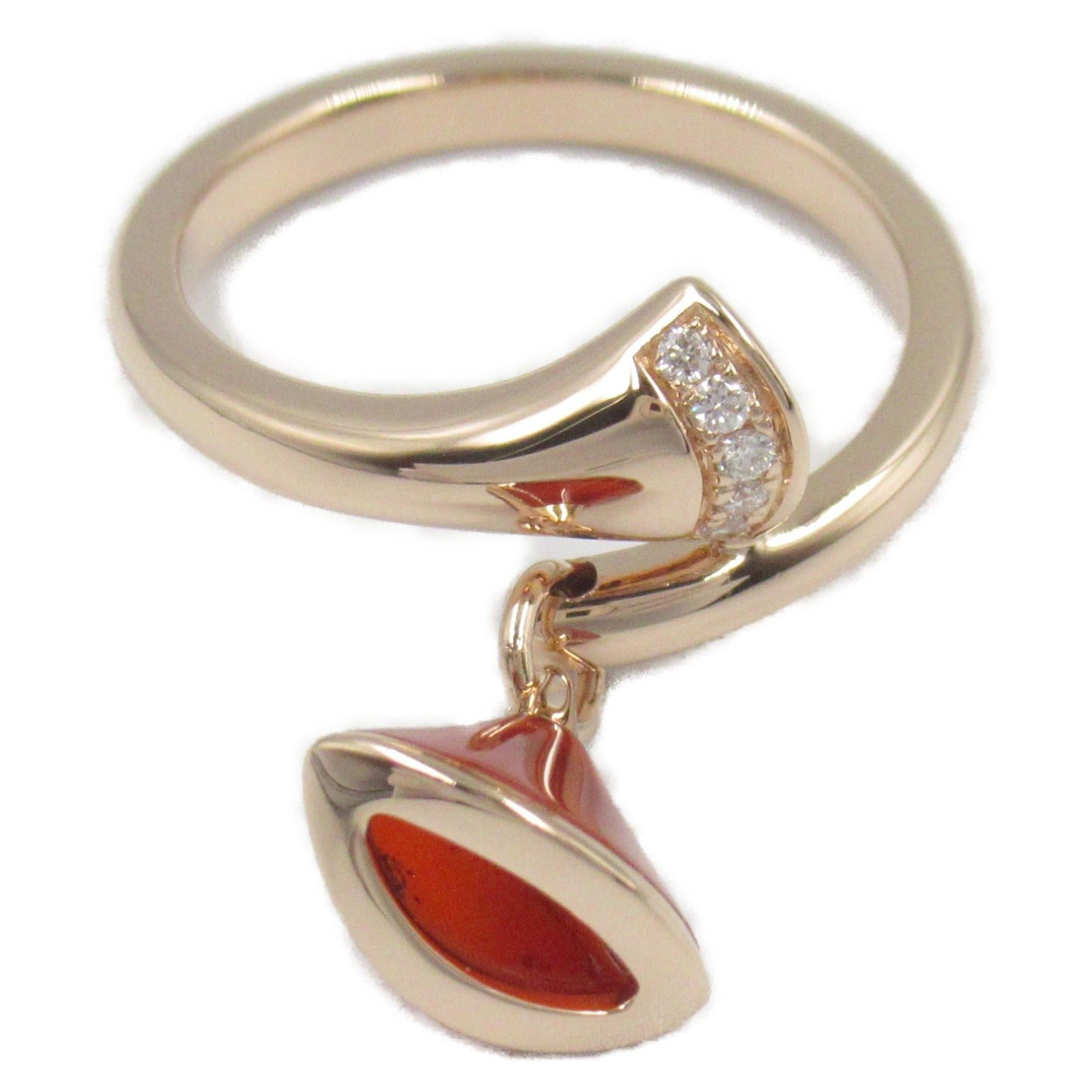 Bvlgari Bvlgari Diva Dream Ring Carnelian Diamond K18Pg (Pink Gold) Red Clear Size ONE SIZE - 2 Thumbnail