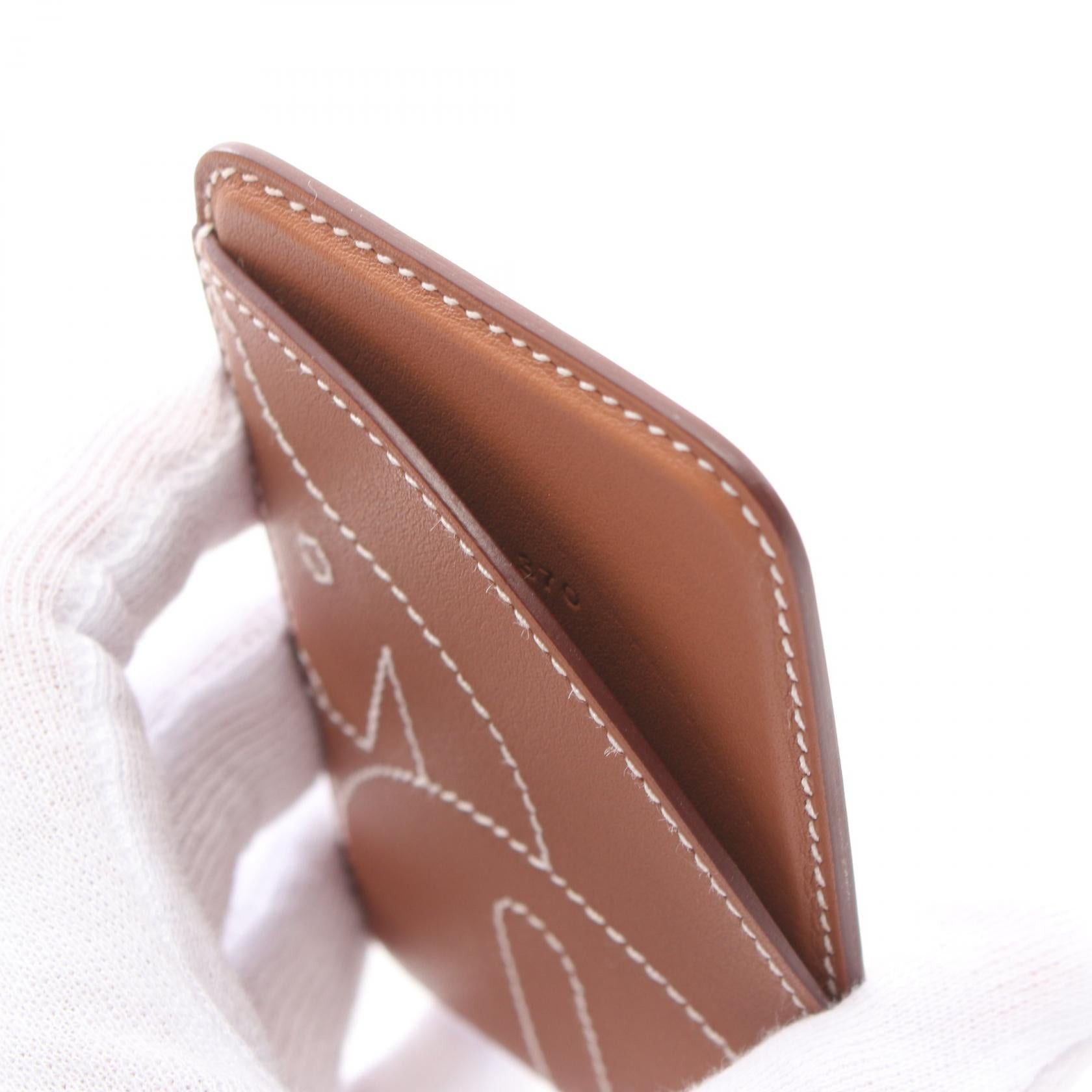 Hermes Hermes Magsafe Emman Cheval Gold Card Case Veau Epsom Light Brown B Stamp Size ONE SIZE - 3 Thumbnail