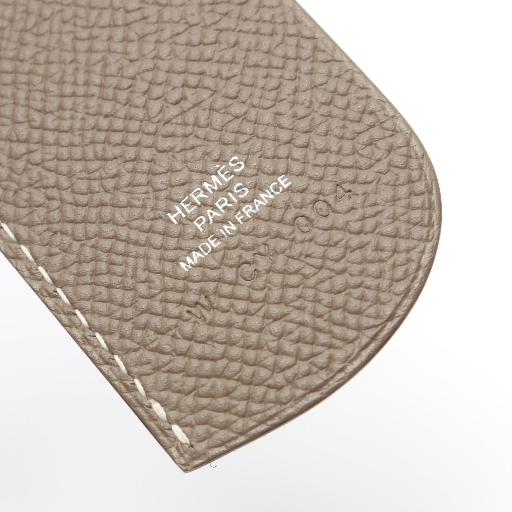 Hermes Hermes Saudepage Etoupe Bookmark Stationery Veau Epsom Gray Brown Double Engraved Size ONE SIZE - 3 Thumbnail