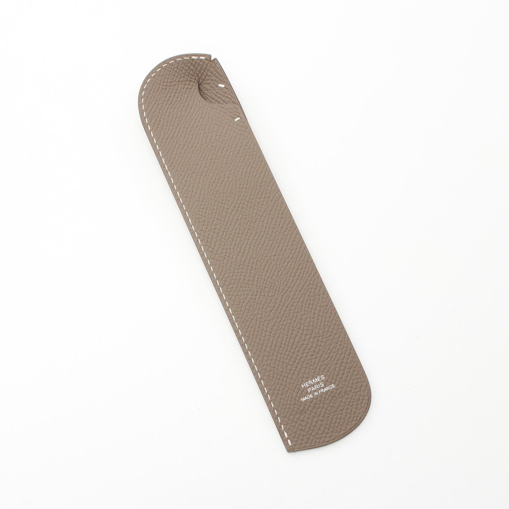Hermes Hermes Saudepage Etoupe Bookmark Stationery Veau Epsom Gray Brown Double Engraved Size ONE SIZE - 2 Thumbnail