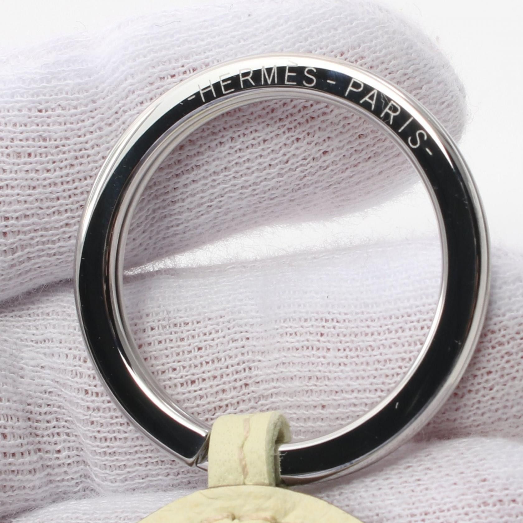 Hermes Hermes Poulpe Pulpe Limoncello Bag Charm Key Ring Veau Epsom Aagneau Light Yellow Silver Hardware K Stamp Size ONE SIZE - 5 Thumbnail