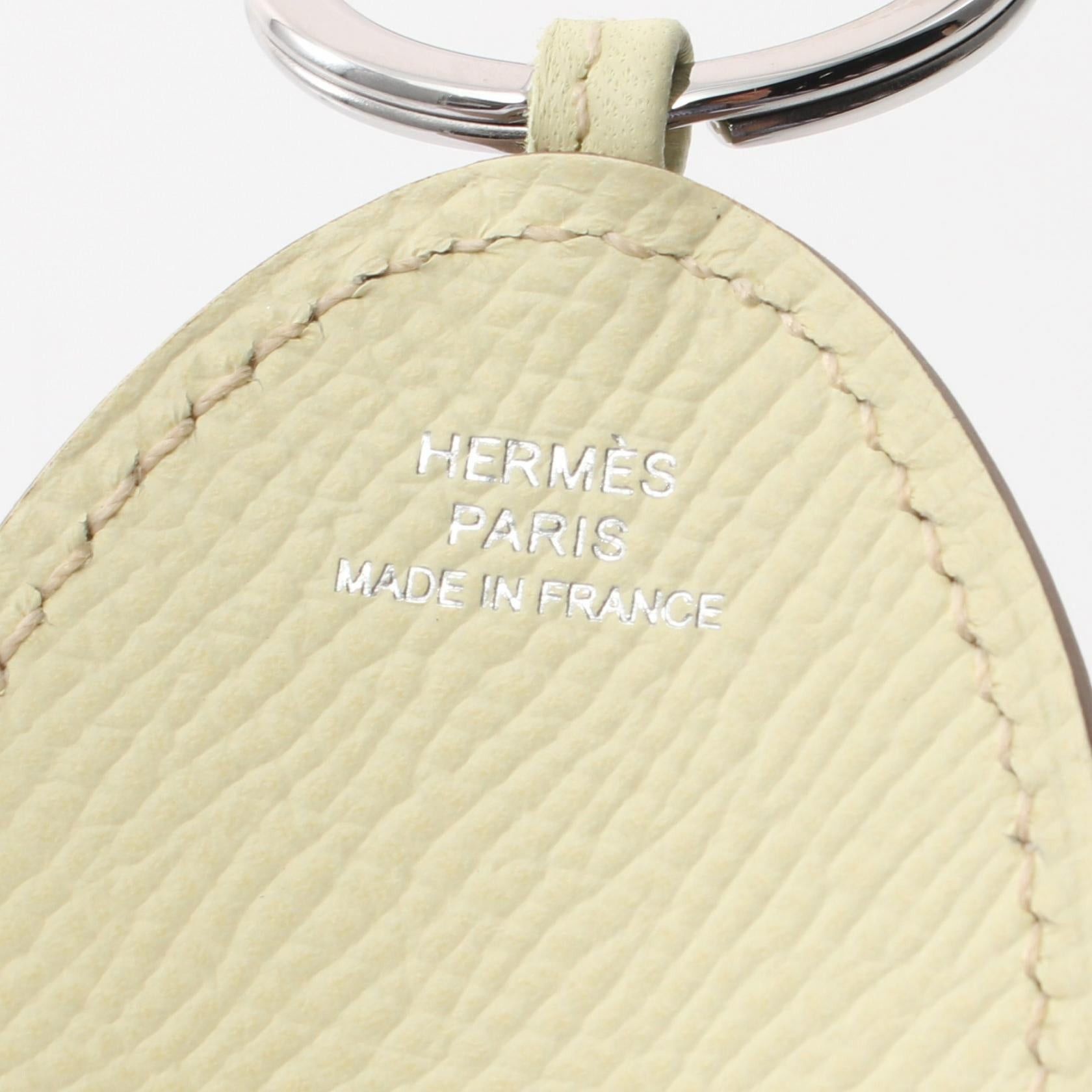 Hermes Hermes Poulpe Pulpe Limoncello Bag Charm Key Ring Veau Epsom Aagneau Light Yellow Silver Hardware K Stamp Size ONE SIZE - 3 Thumbnail