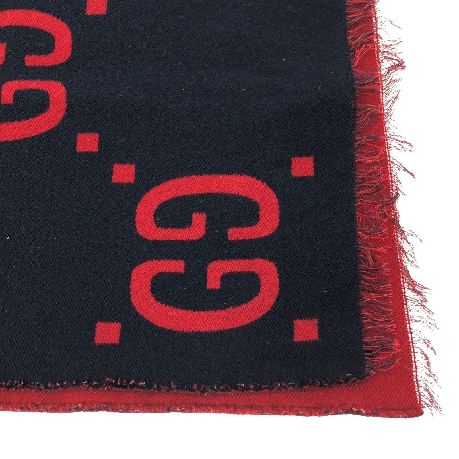 Gucci Gucci Gg Pattern Navy Scarf Wool Size ONE SIZE - 3 Thumbnail