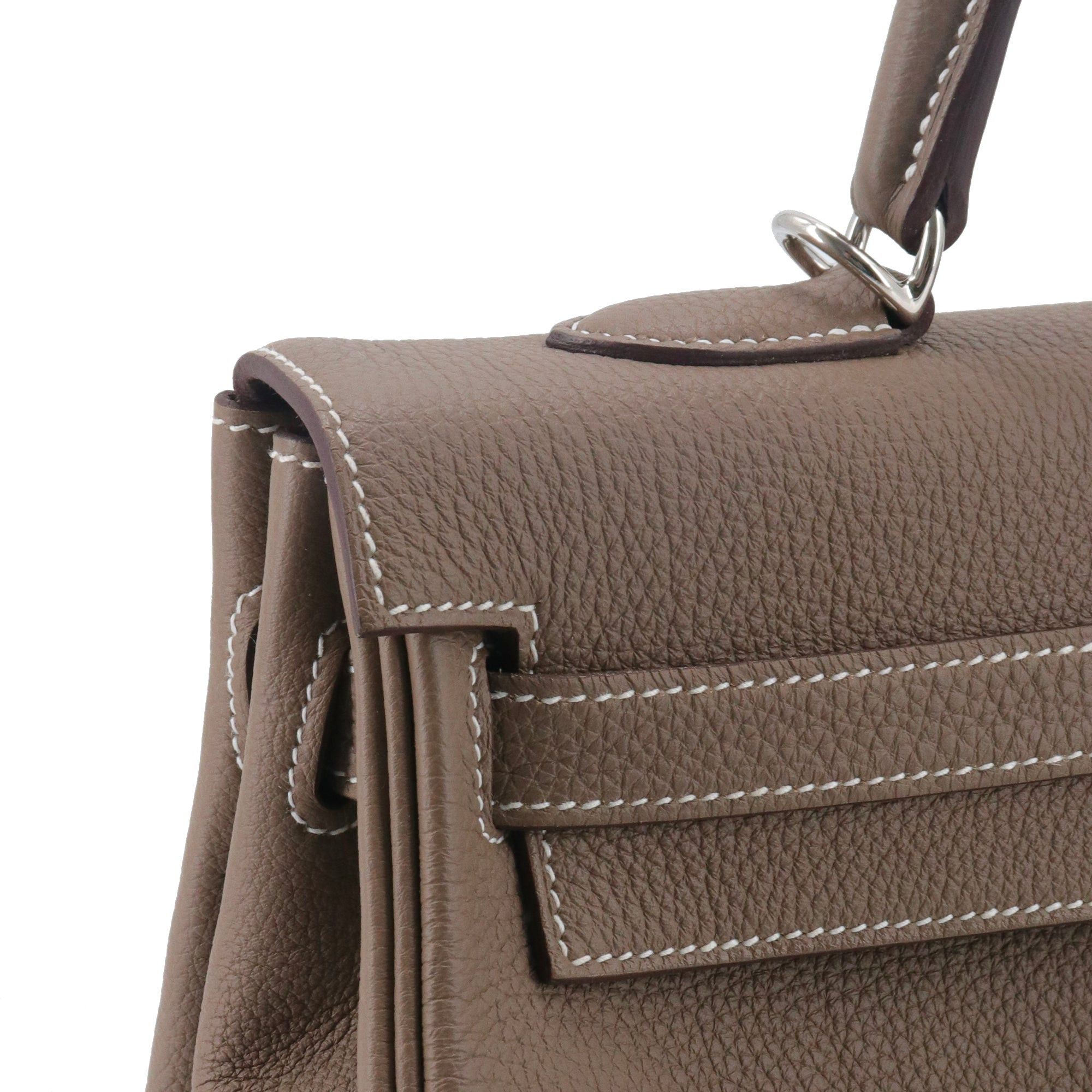 Hermes HERMÈS - Hermès Kelly 35 handbag in etoupe togo leather Size ONE SIZE - 9 Thumbnail