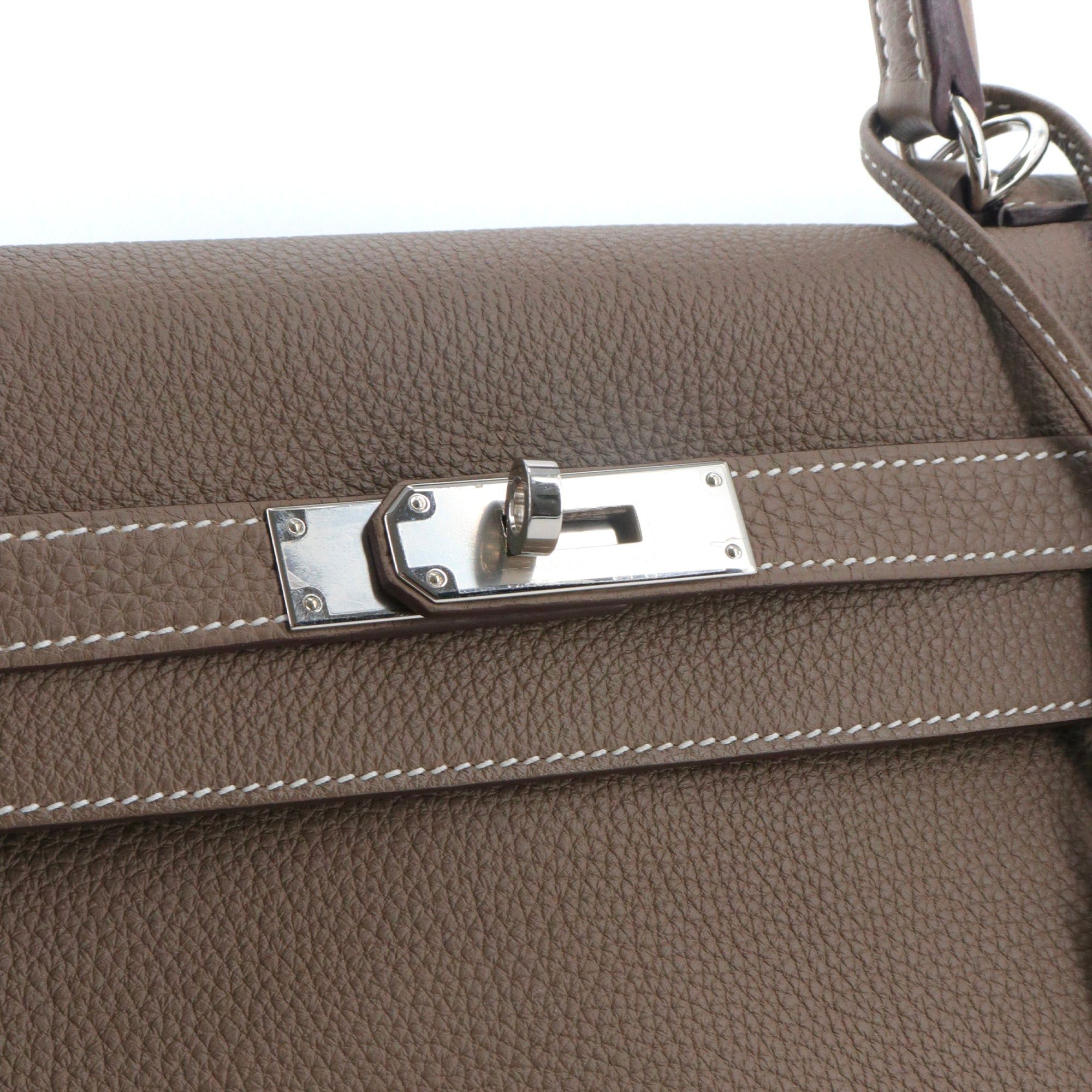 Hermes HERMÈS - Hermès Kelly 35 handbag in etoupe togo leather Size ONE SIZE - 8 Thumbnail
