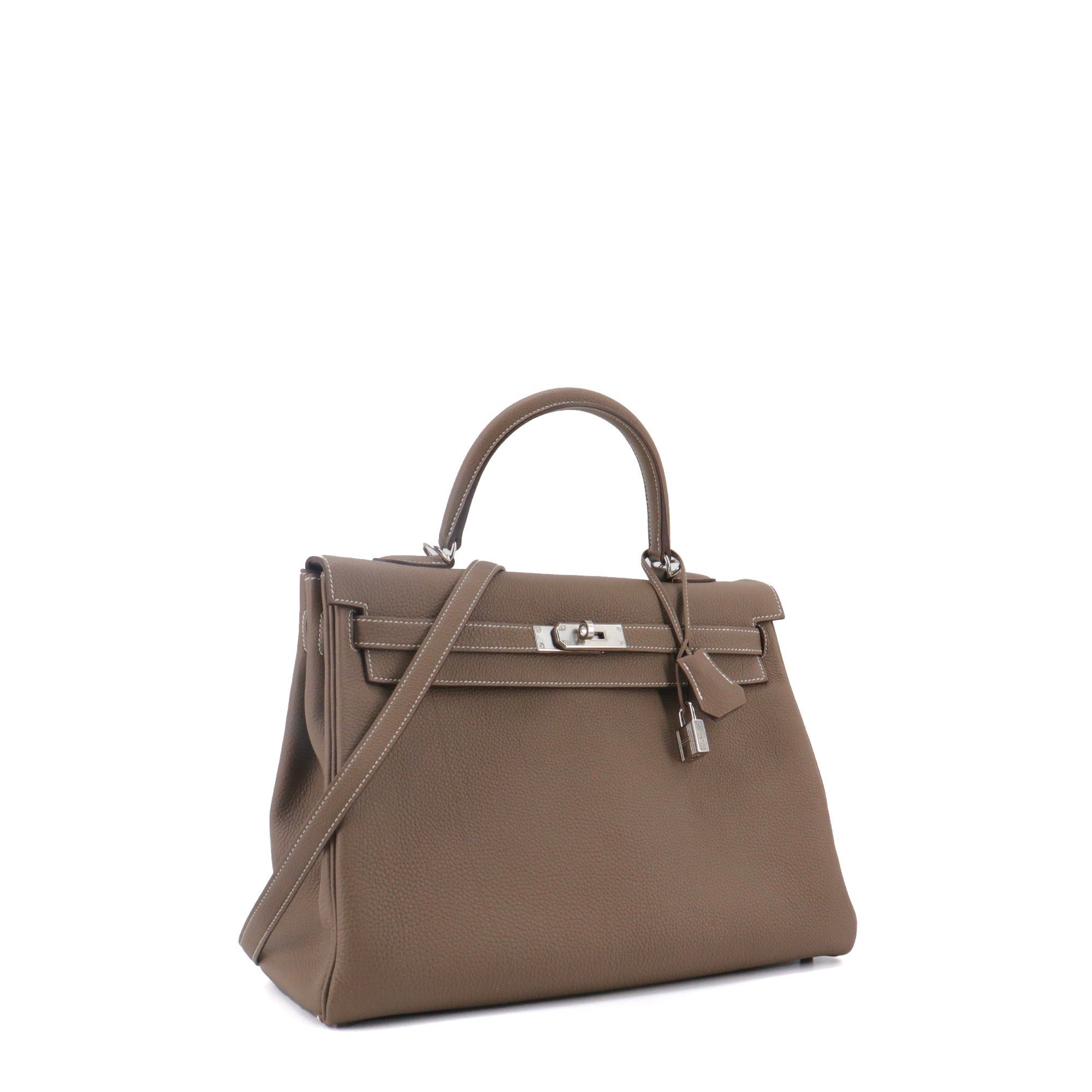 Hermes HERMÈS - Hermès Kelly 35 handbag in etoupe togo leather Size ONE SIZE - 2 Thumbnail