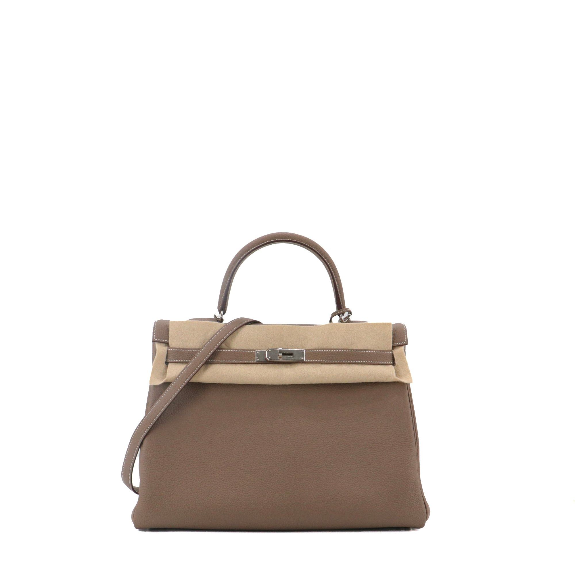 Hermes HERMÈS - Hermès Kelly 35 handbag in etoupe togo leather Size ONE SIZE - 3 Thumbnail