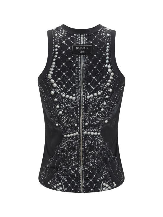 Balmain BALMAIN Women Tops EF1EB045GE48 EAB BLACK Size L / US 10 / IT 46 - 2 Thumbnail