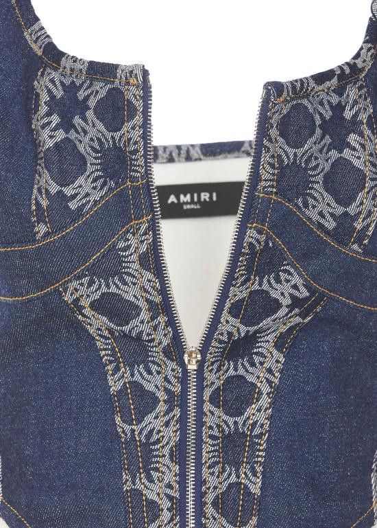 Amiri AMIRI Women Tops DNBU1012 INDIGO Blue Size S / US 4 / IT 40 - 4 Thumbnail