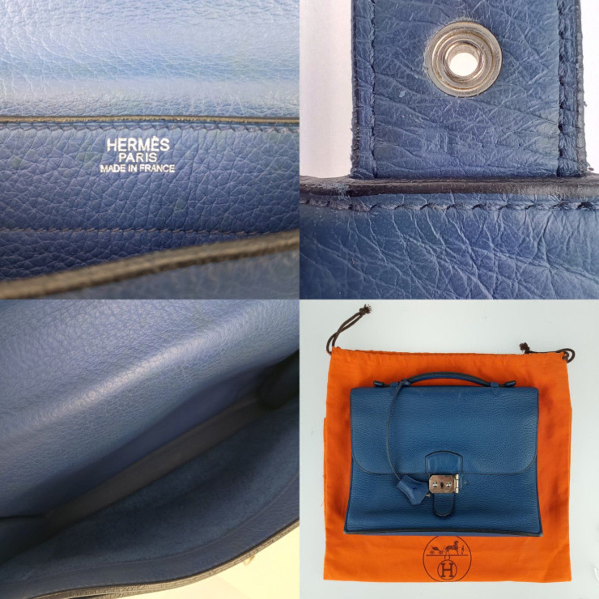 Hermes Hermes Bag Sac A Depeche 27 - Blue Taurillon Clemence Men's Handbag □J Stamp Size ONE SIZE - 9 Thumbnail