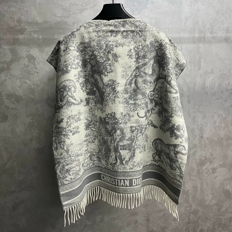 Dior Dior Gray Printed Sleeveless Cape Poncho Size US M / EU 48-50 / 2 - 5 Thumbnail