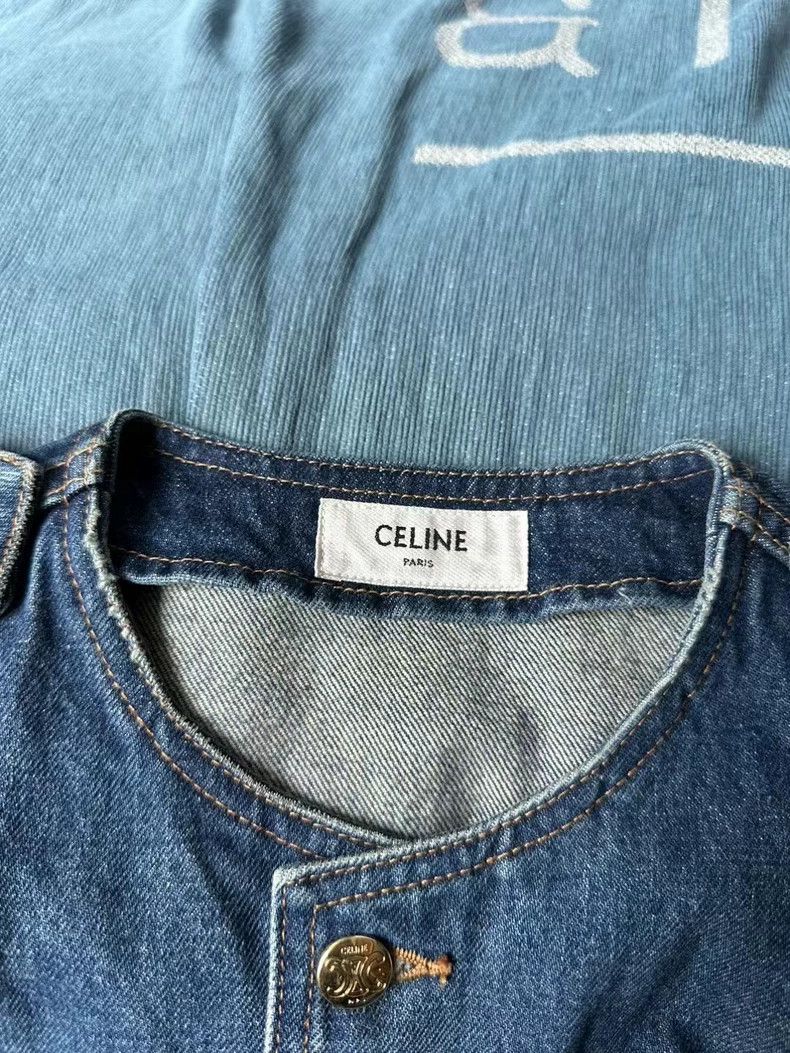 Celine Celine Short Denim Jacket with Gold Buttons Size US M / EU 48-50 / 2 - 3 Thumbnail