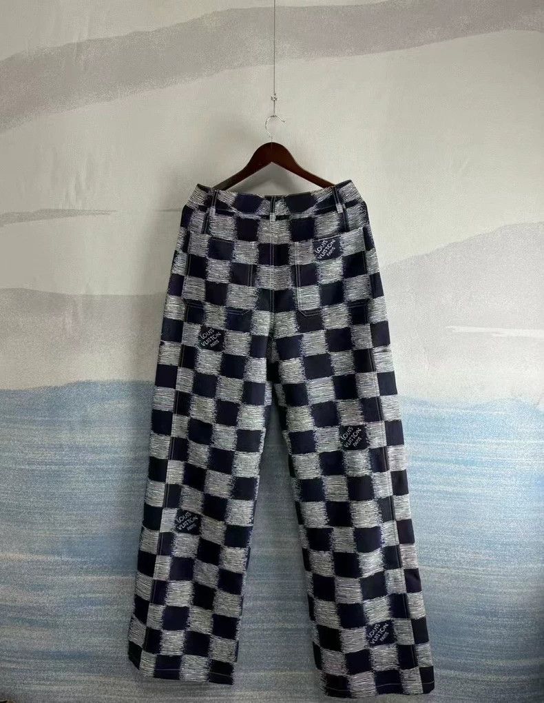 Louis Vuitton Louis Vuitton Deep Blue Checkered Pants Size US 44 / EU 60 - 3 Thumbnail