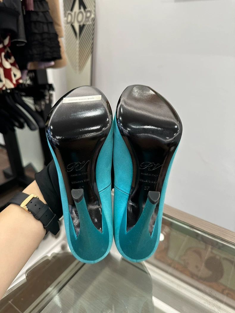 Roger Vivier Roger Vivier Peacock Green High Heel Sandals Size US 7.5 / EU 40-41 - 7 Thumbnail